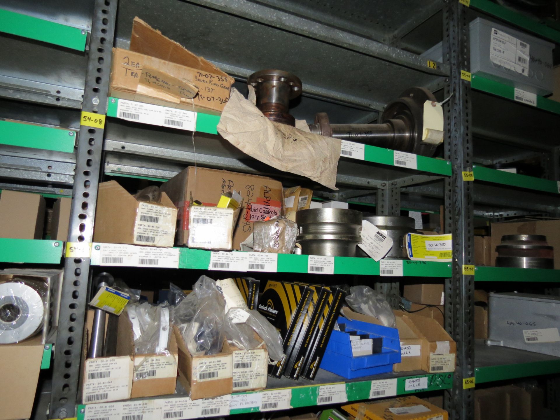 (1) Lot Machine Spare Parts on bolted shelving - Unused Bearing - Chains - electrical boxes etc.. - Image 35 of 43