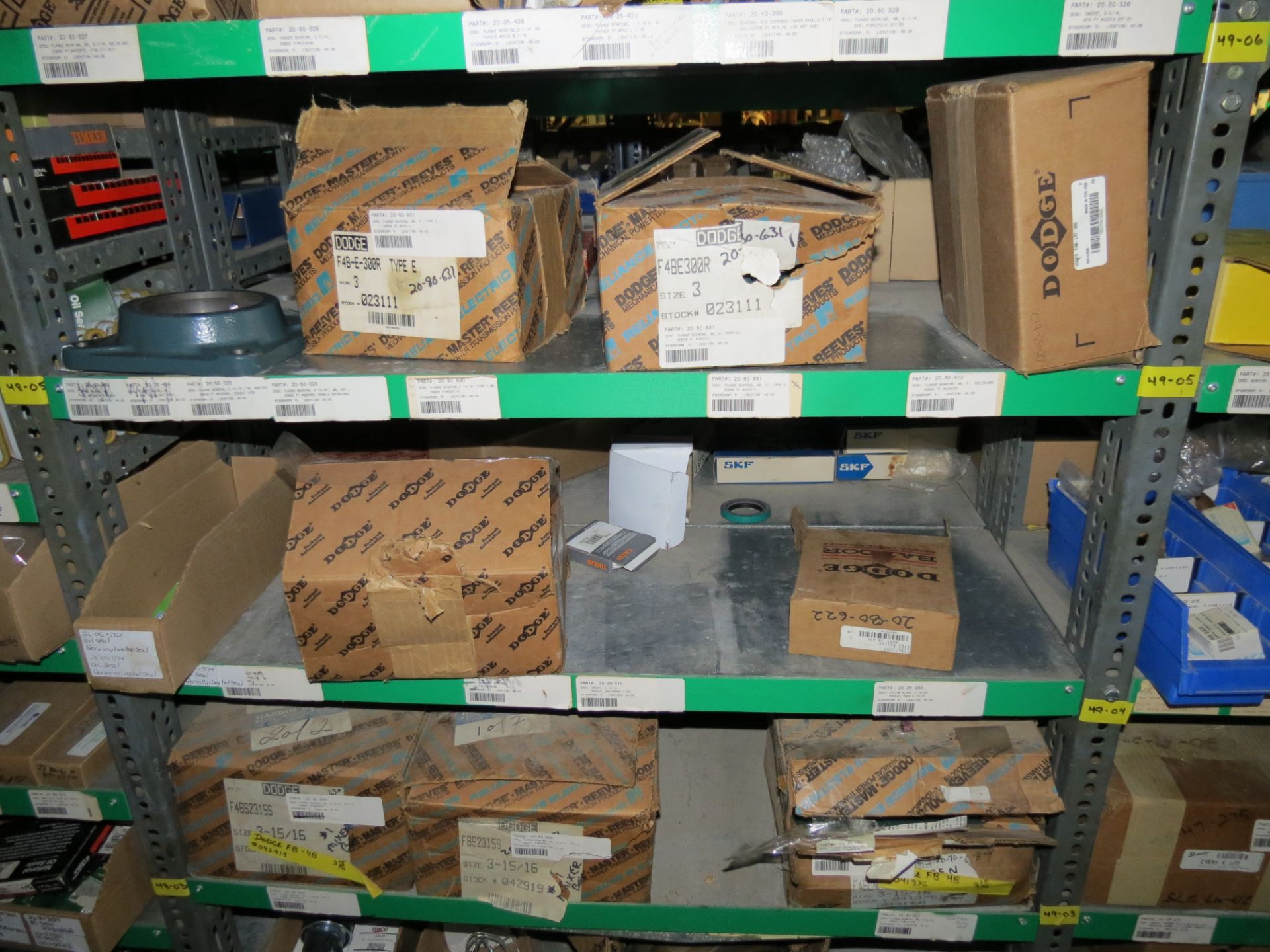 (1) Lot Machine Spare Parts on bolted shelving - Unused Bearing - Chains - electrical boxes etc.. - Image 5 of 43