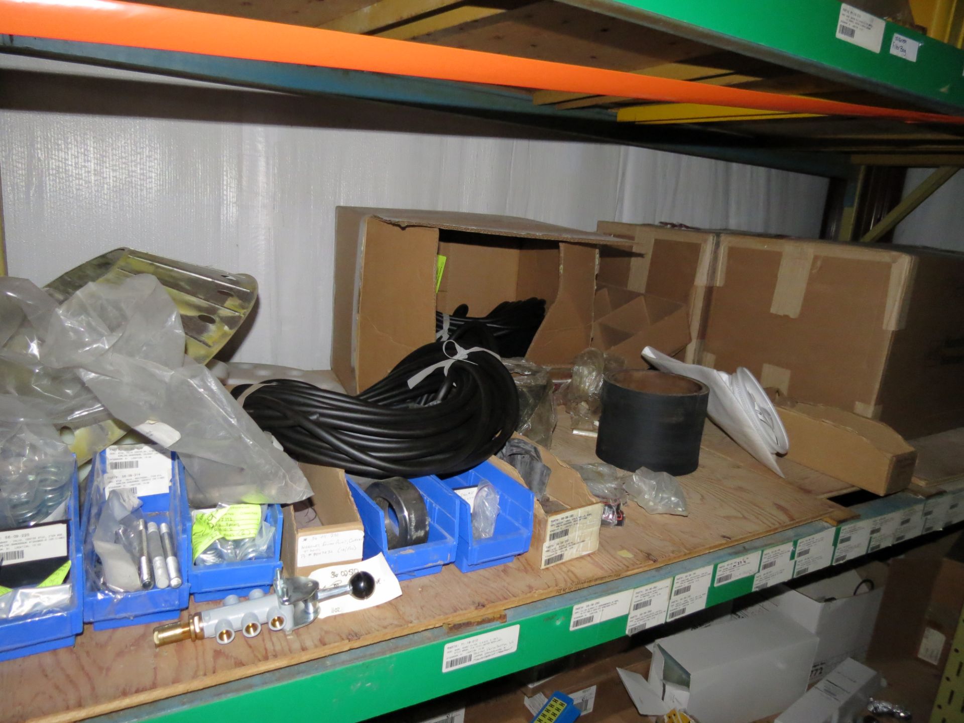 (1) Lot of machine spare parts & electrical components on 4 sections of racking - Image 15 of 15