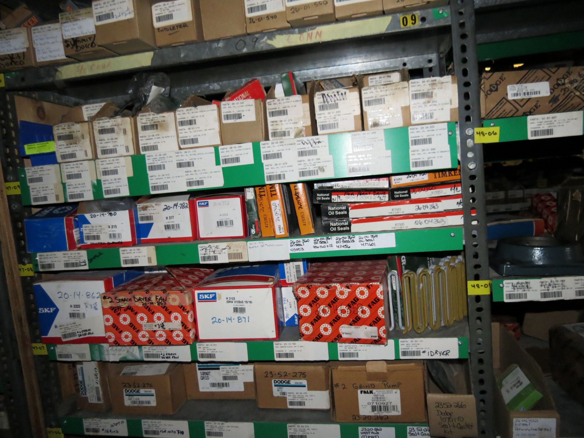 (1) Lot Machine Spare Parts on bolted shelving - Unused Bearing - Chains - electrical boxes etc.. - Image 43 of 43
