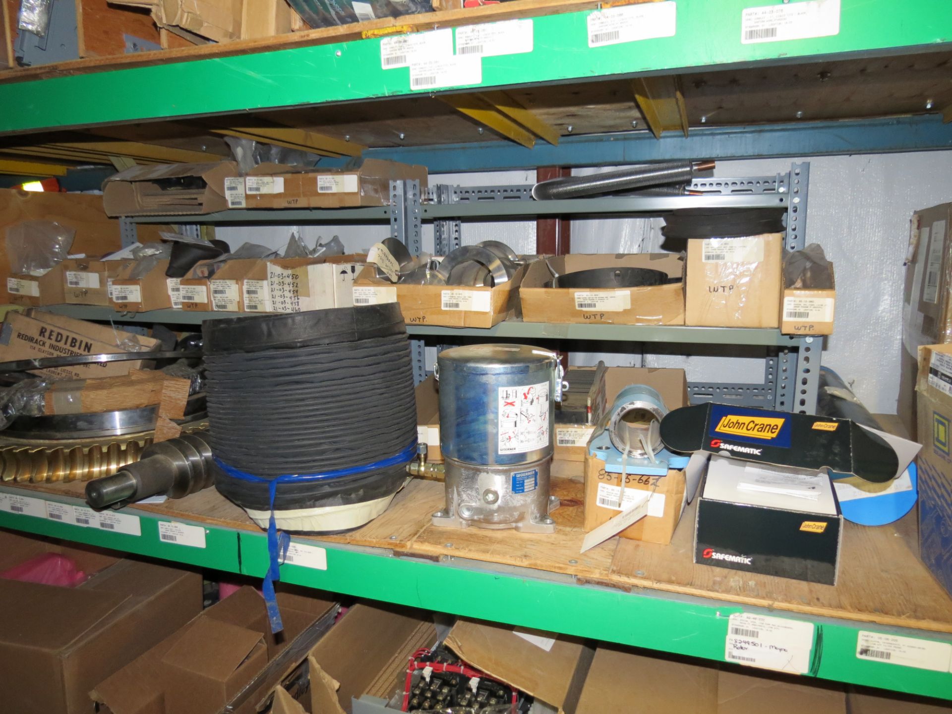 (1) Lot of machine spare parts and supplies on 3 sections of racking - Image 14 of 17