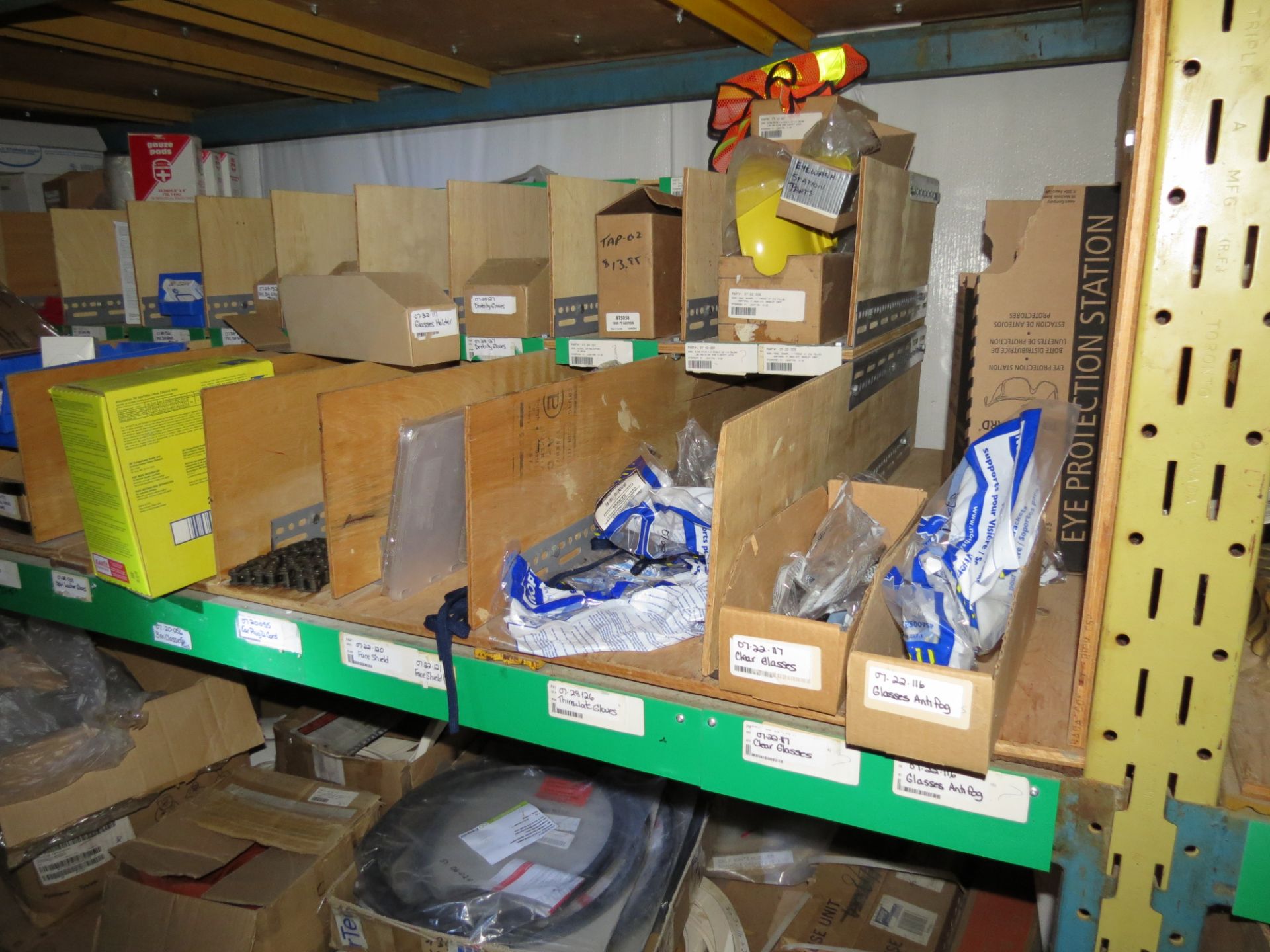 (1) Lot of machine spare parts and supplies on 3 sections of racking - Image 7 of 17