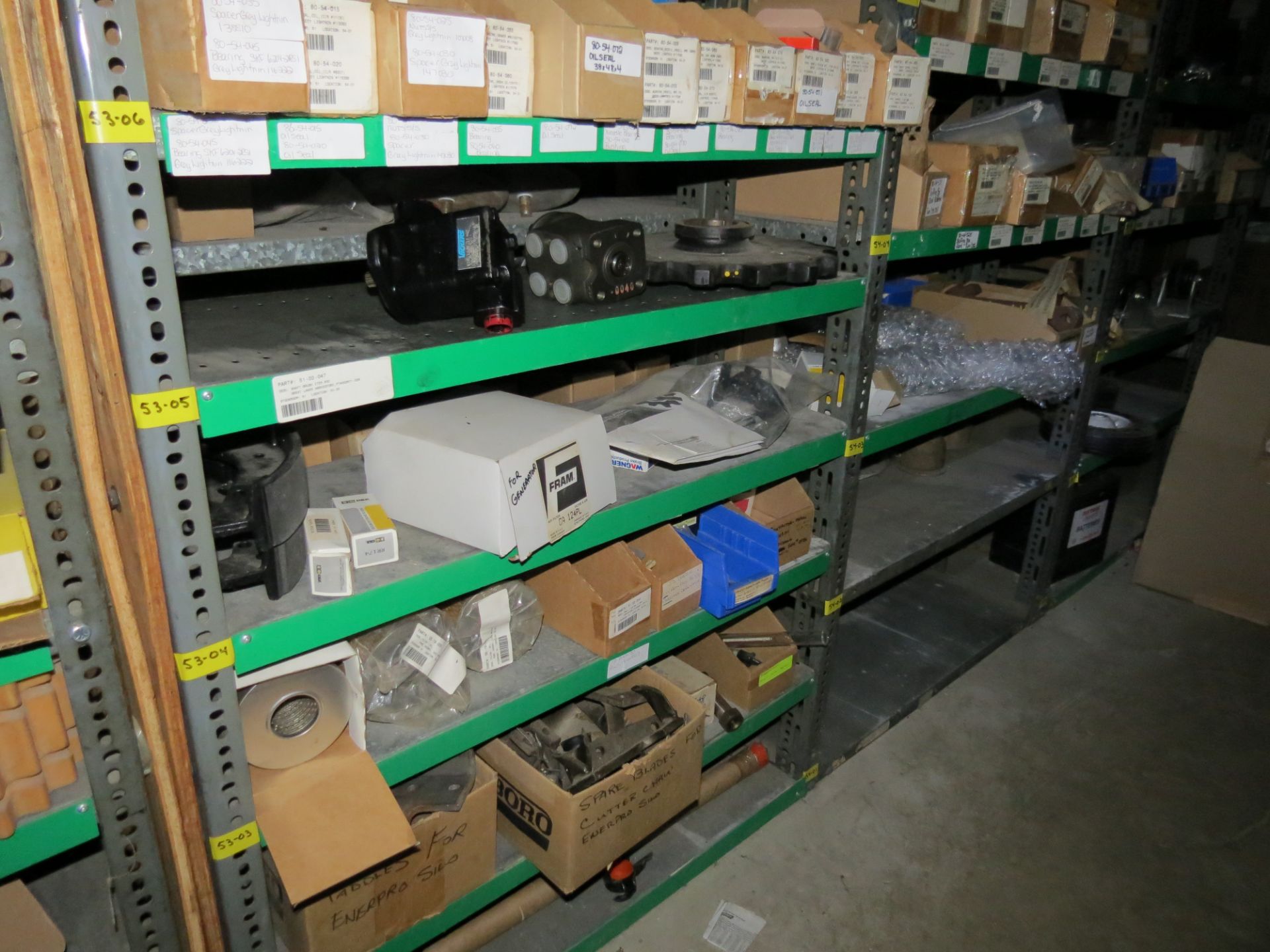 (1) Lot Machine Spare Parts on bolted shelving - Unused Bearing - Chains - electrical boxes etc.. - Image 39 of 43