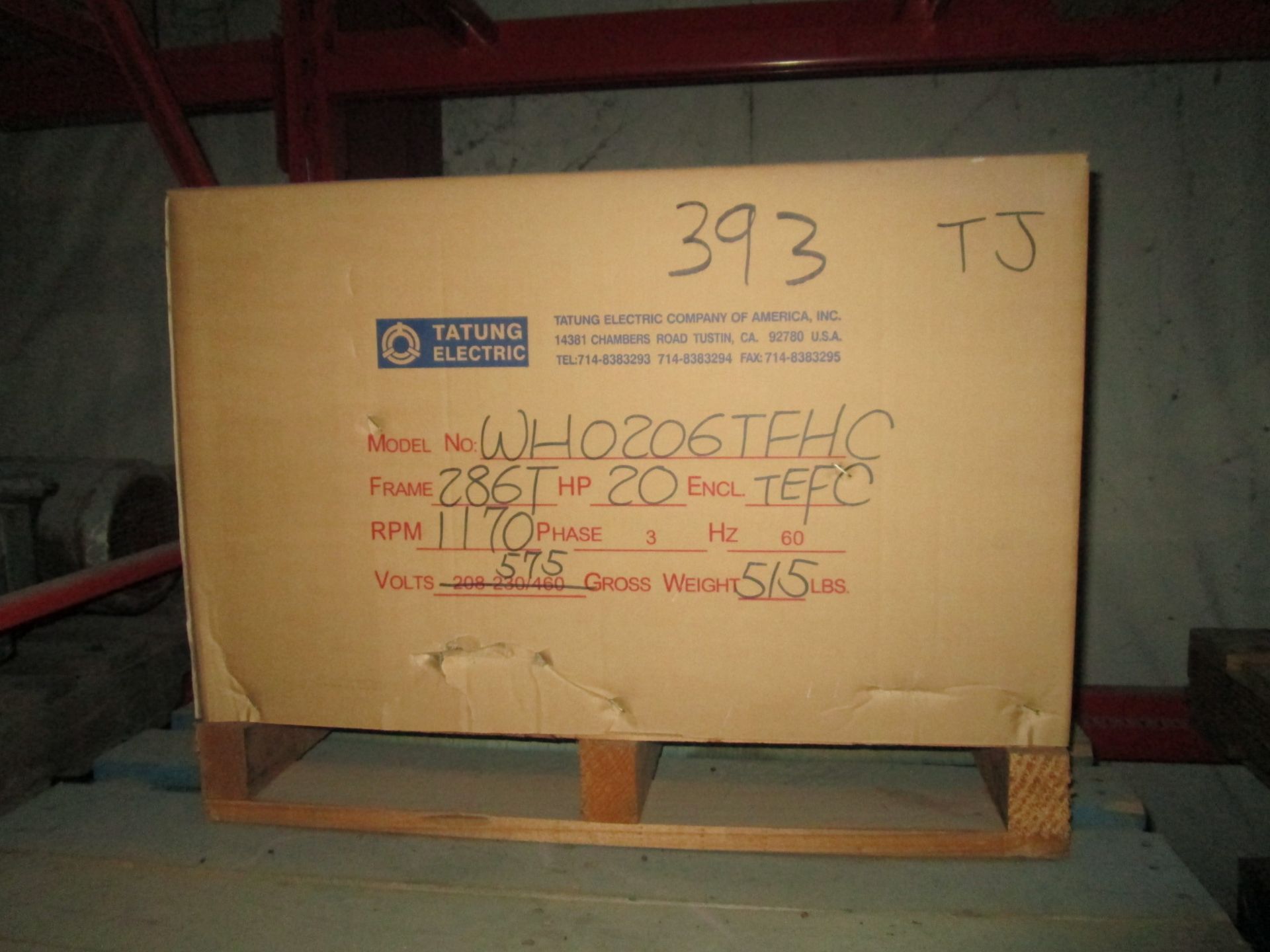 20 HP Tatung Electric Motor - Unused In Box