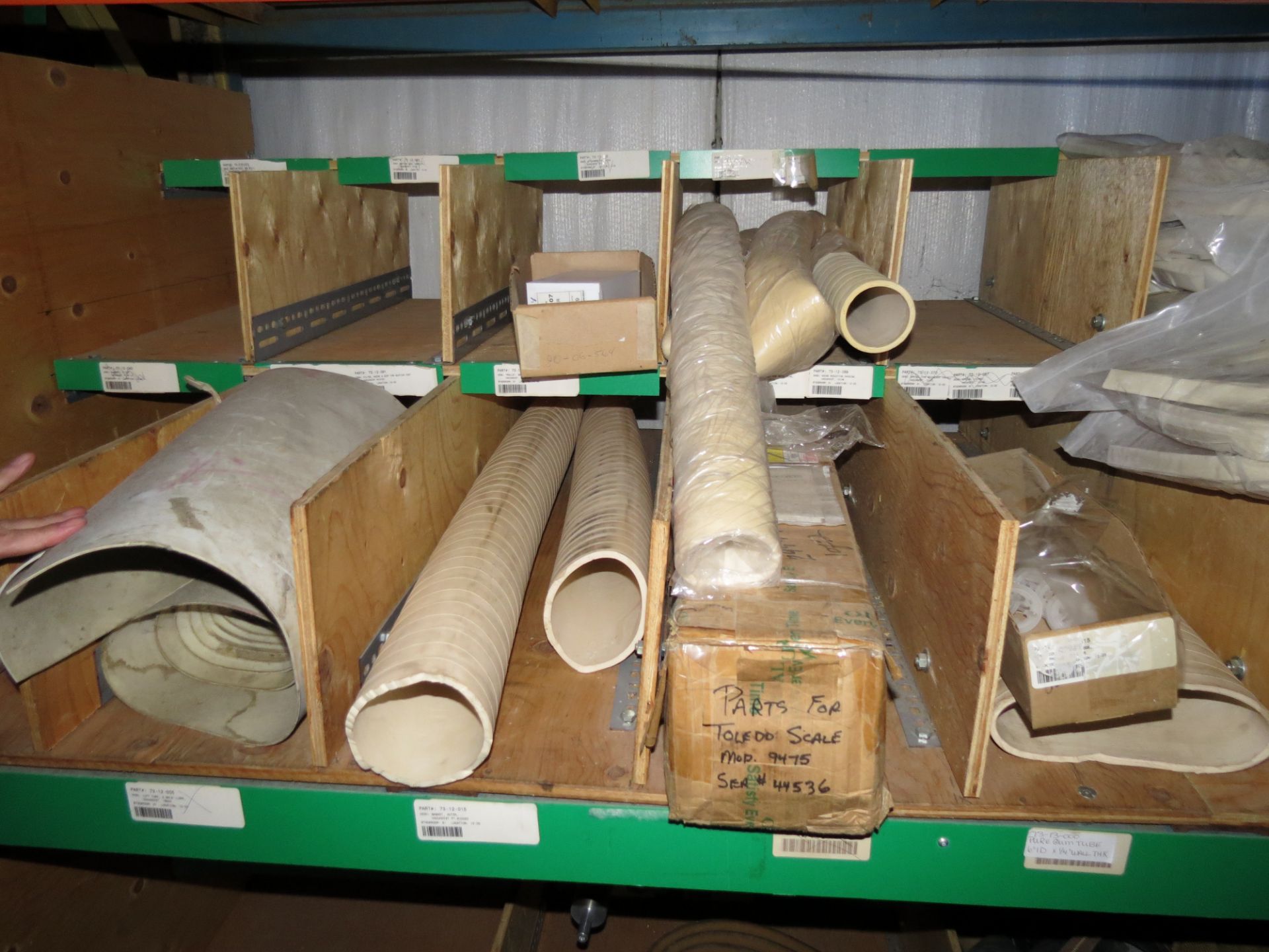 (1) Lot of machine spare parts & electrical components on 4 sections of racking - Image 9 of 15