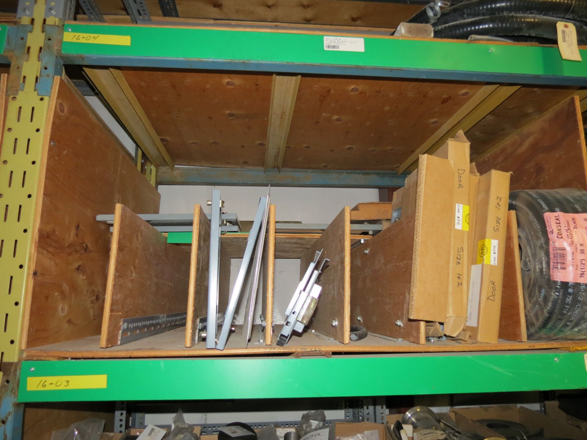 (1) Lot of machine spare parts and supplies on 3 sections of racking - Image 5 of 17