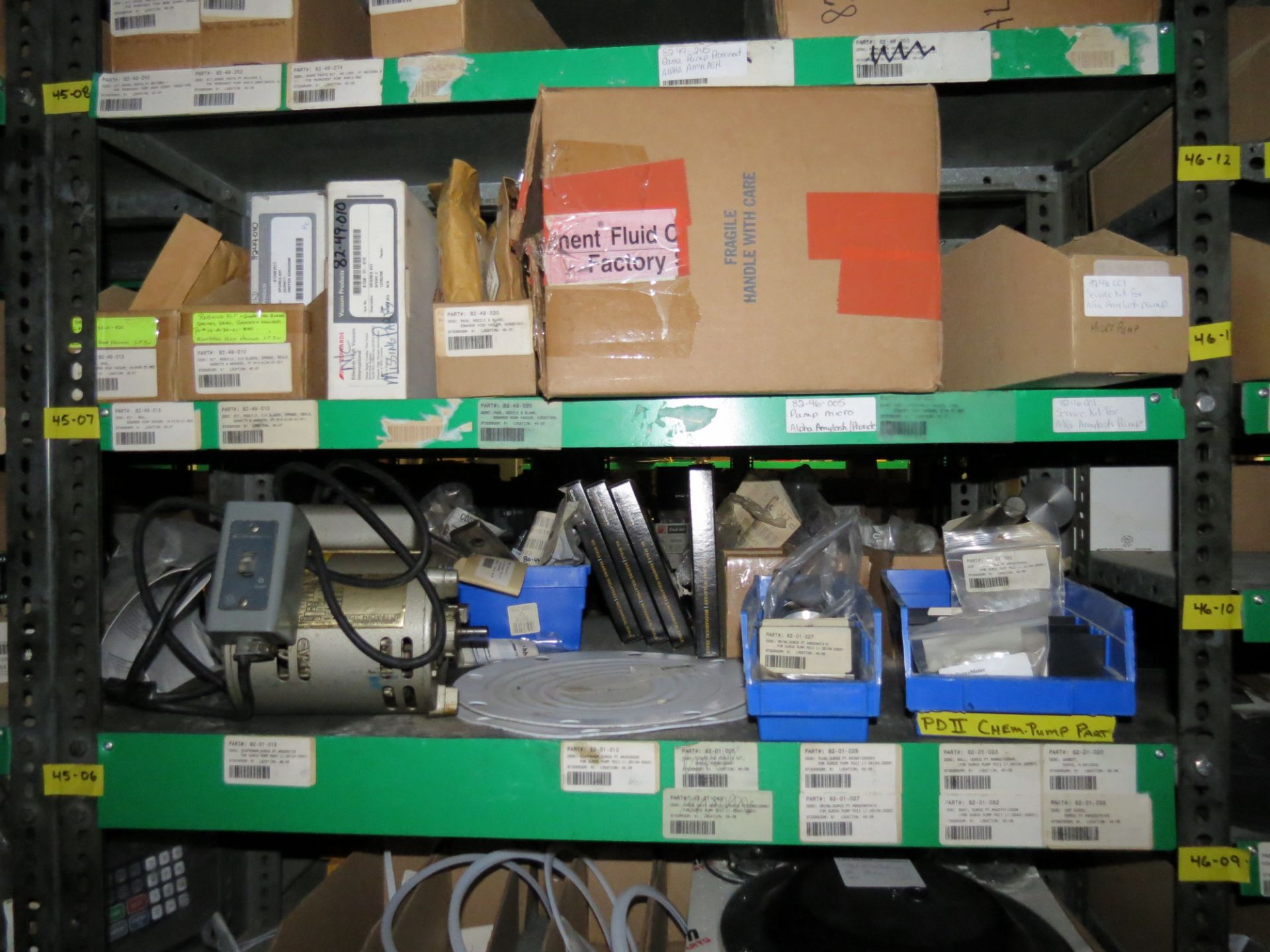 (1) Lot Machine Spare Parts on bolted shelving - Unused Bearing - Chains - electrical boxes etc.. - Image 14 of 43