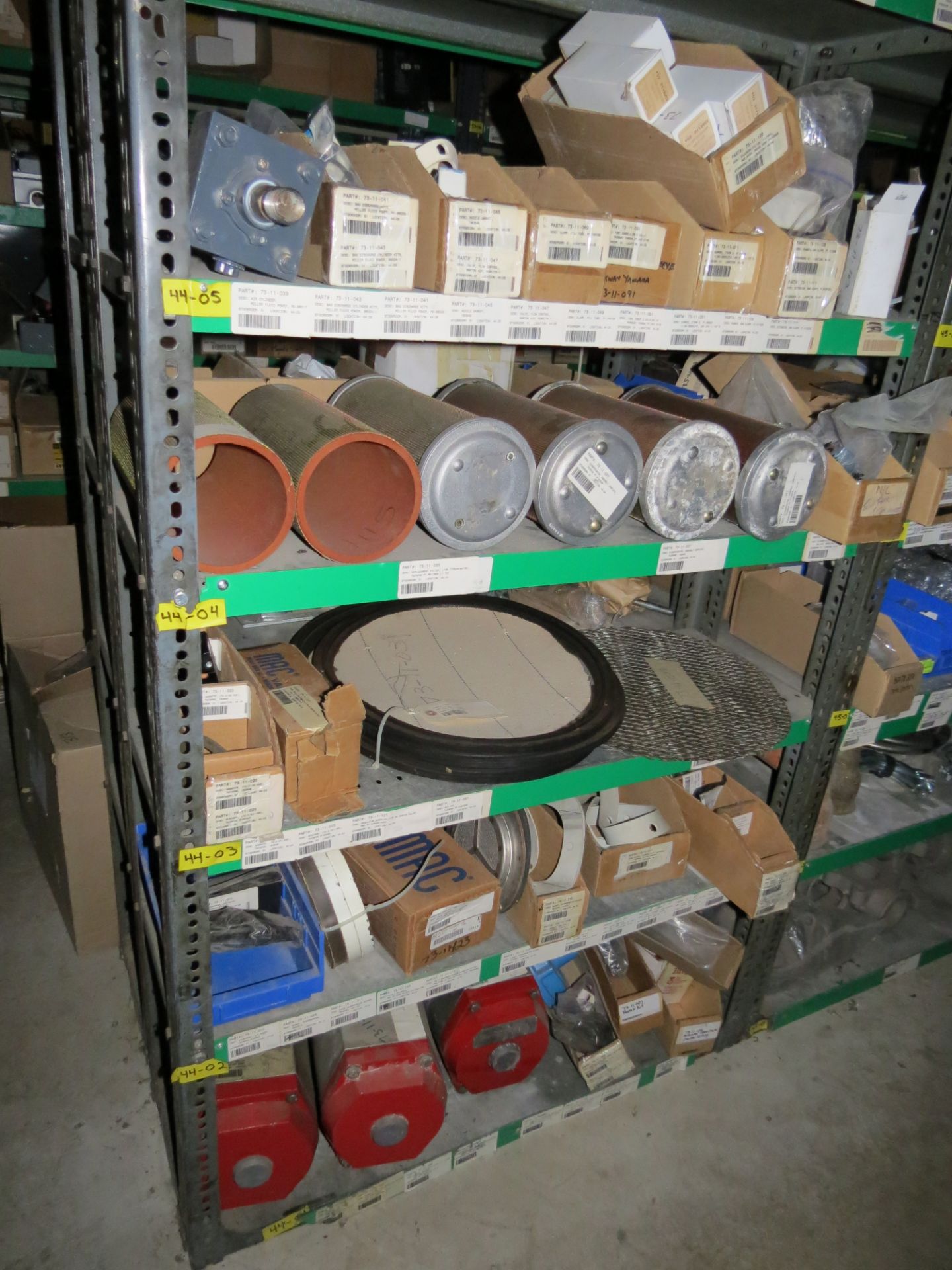 (1) Lot Machine Spare Parts on bolted shelving - Unused Bearing - Chains - electrical boxes etc.. - Image 18 of 43