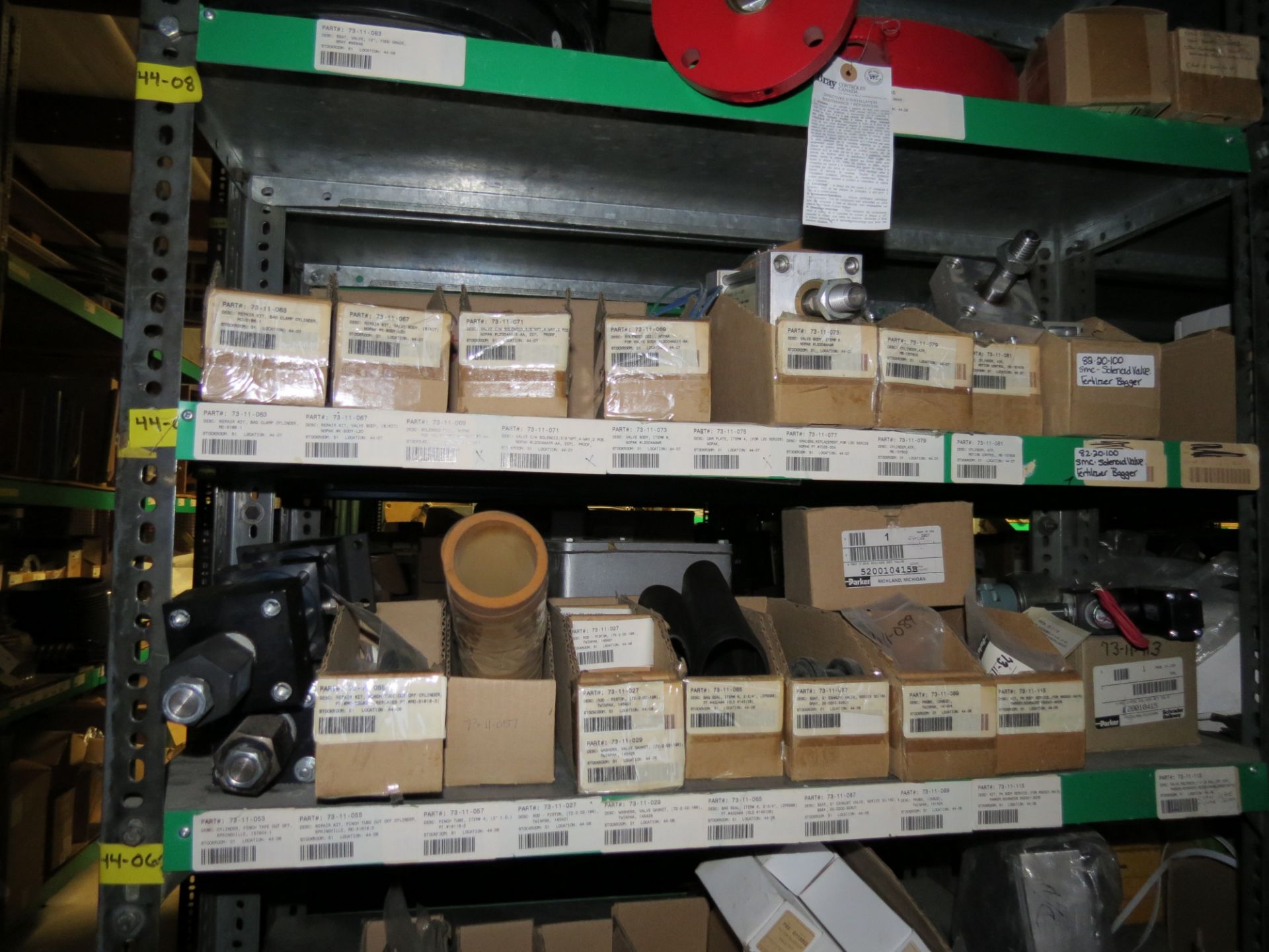 (1) Lot Machine Spare Parts on bolted shelving - Unused Bearing - Chains - electrical boxes etc.. - Image 22 of 43