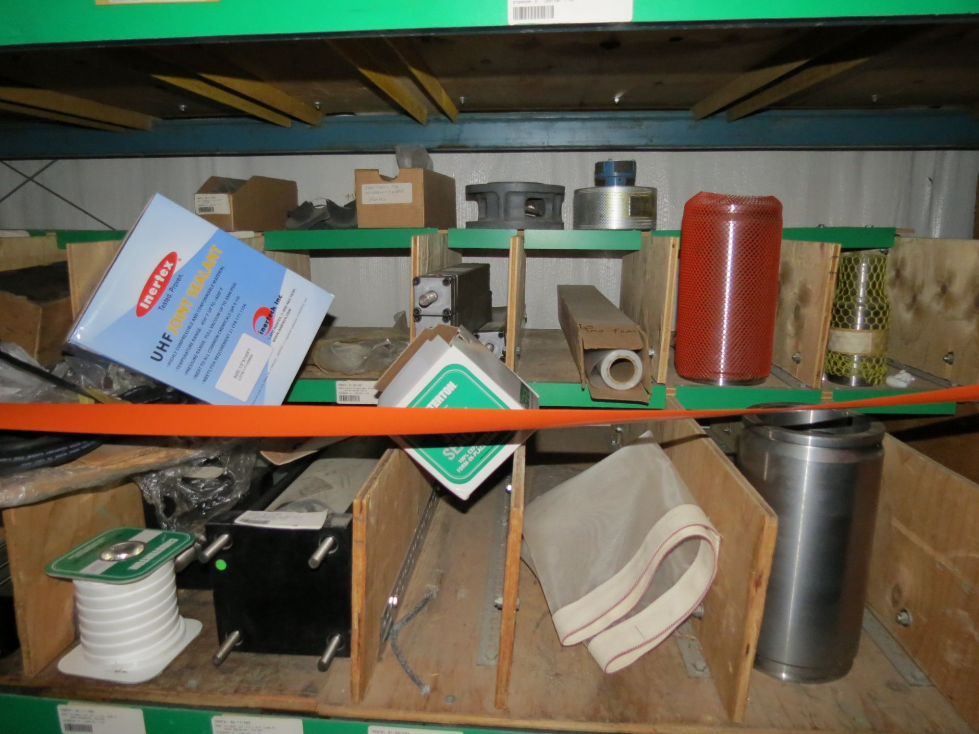 (1) Lot of machine spare parts & electrical components on 4 sections of racking - Image 11 of 15