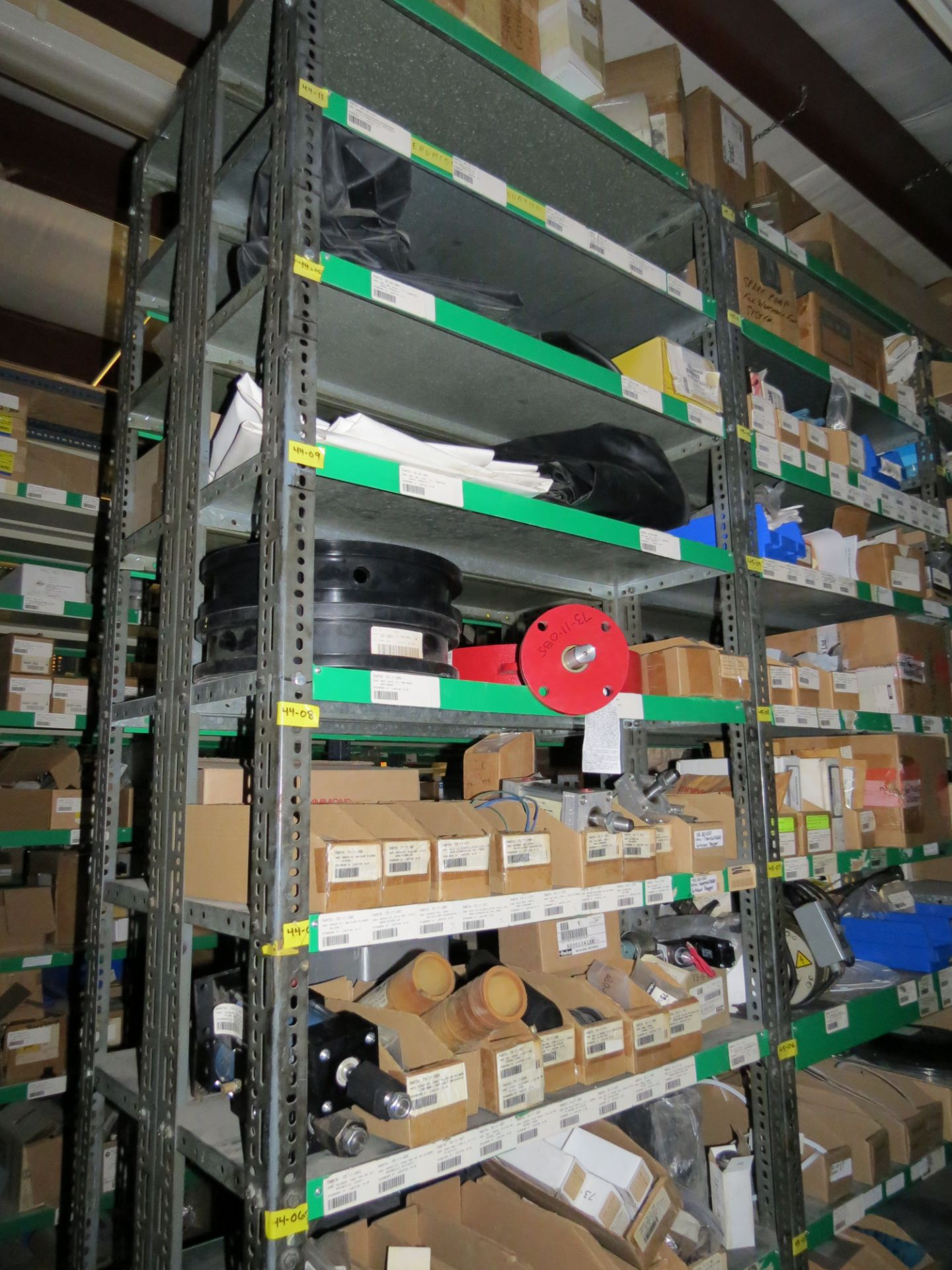 (1) Lot Machine Spare Parts on bolted shelving - Unused Bearing - Chains - electrical boxes etc.. - Image 20 of 43