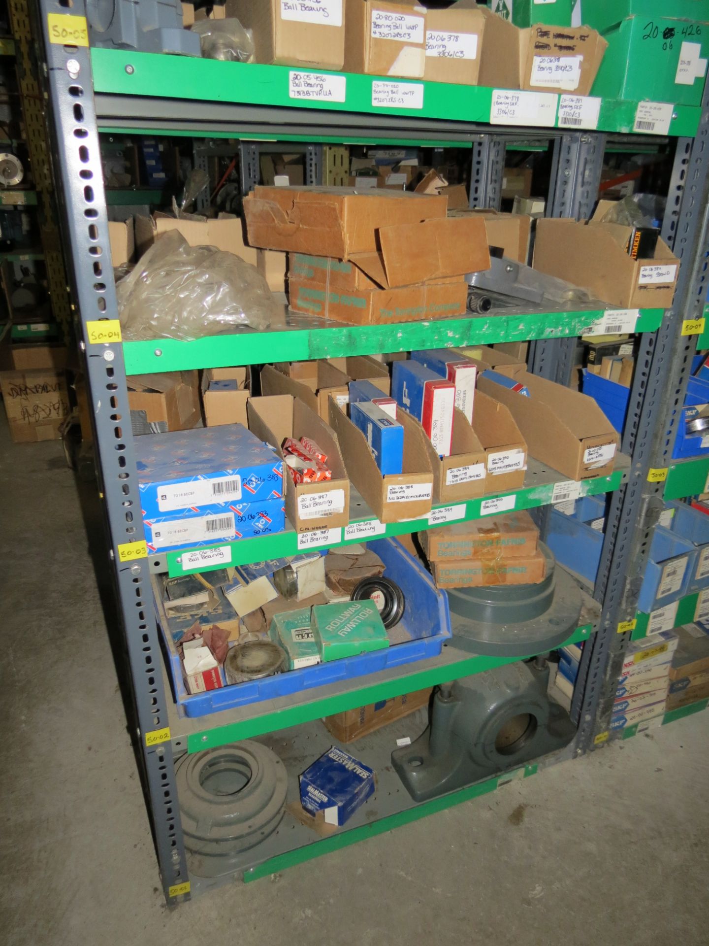 (1) Lot Machine Spare Parts on bolted shelving - Unused Bearing - Chains - electrical boxes etc.. - Image 26 of 43