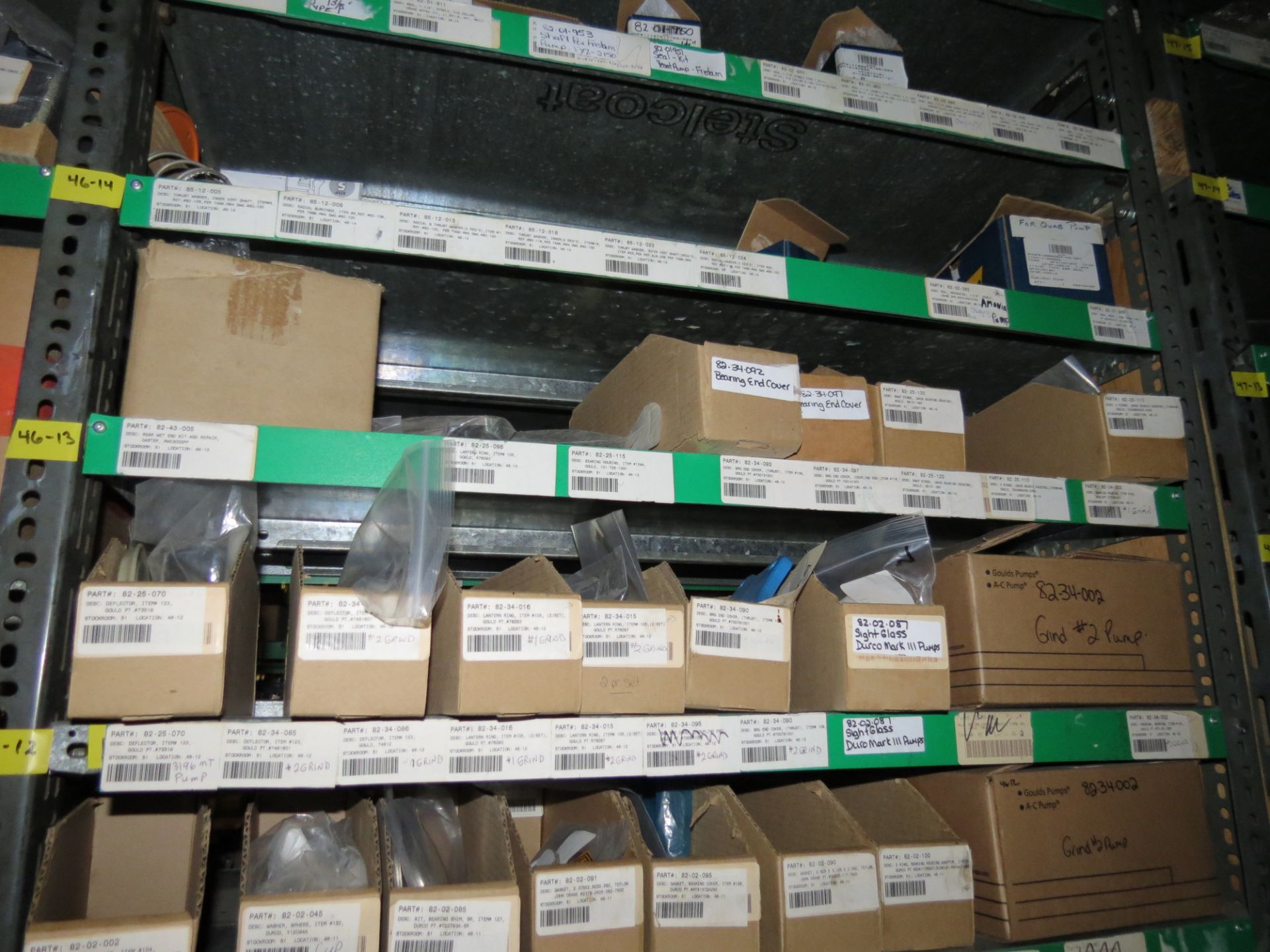 (1) Lot Machine Spare Parts on bolted shelving - Unused Bearing - Chains - electrical boxes etc.. - Image 7 of 43