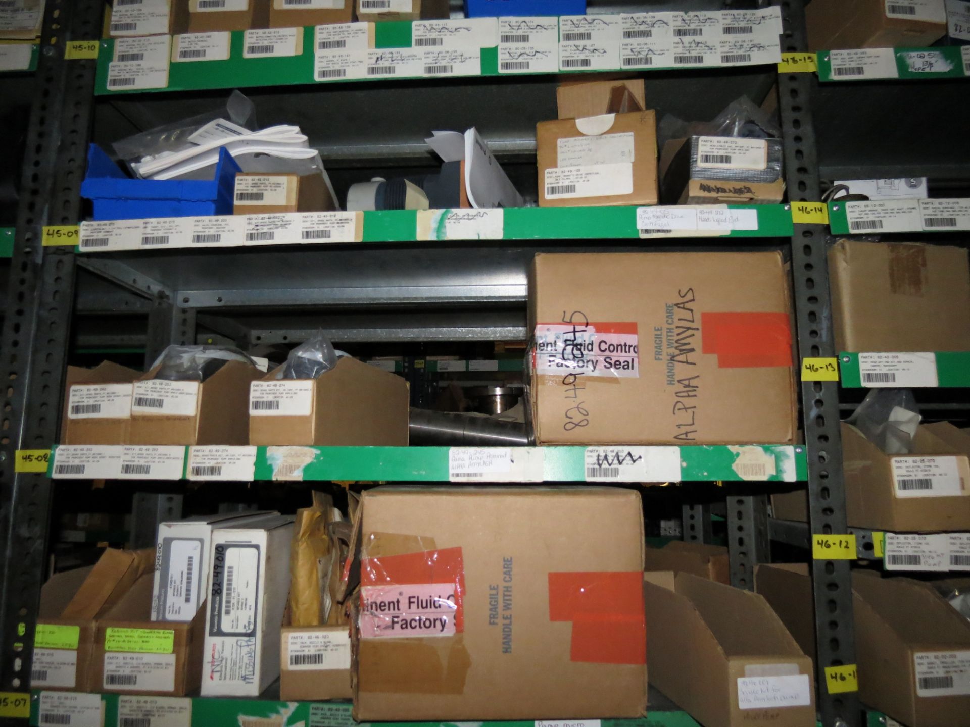 (1) Lot Machine Spare Parts on bolted shelving - Unused Bearing - Chains - electrical boxes etc.. - Image 16 of 43