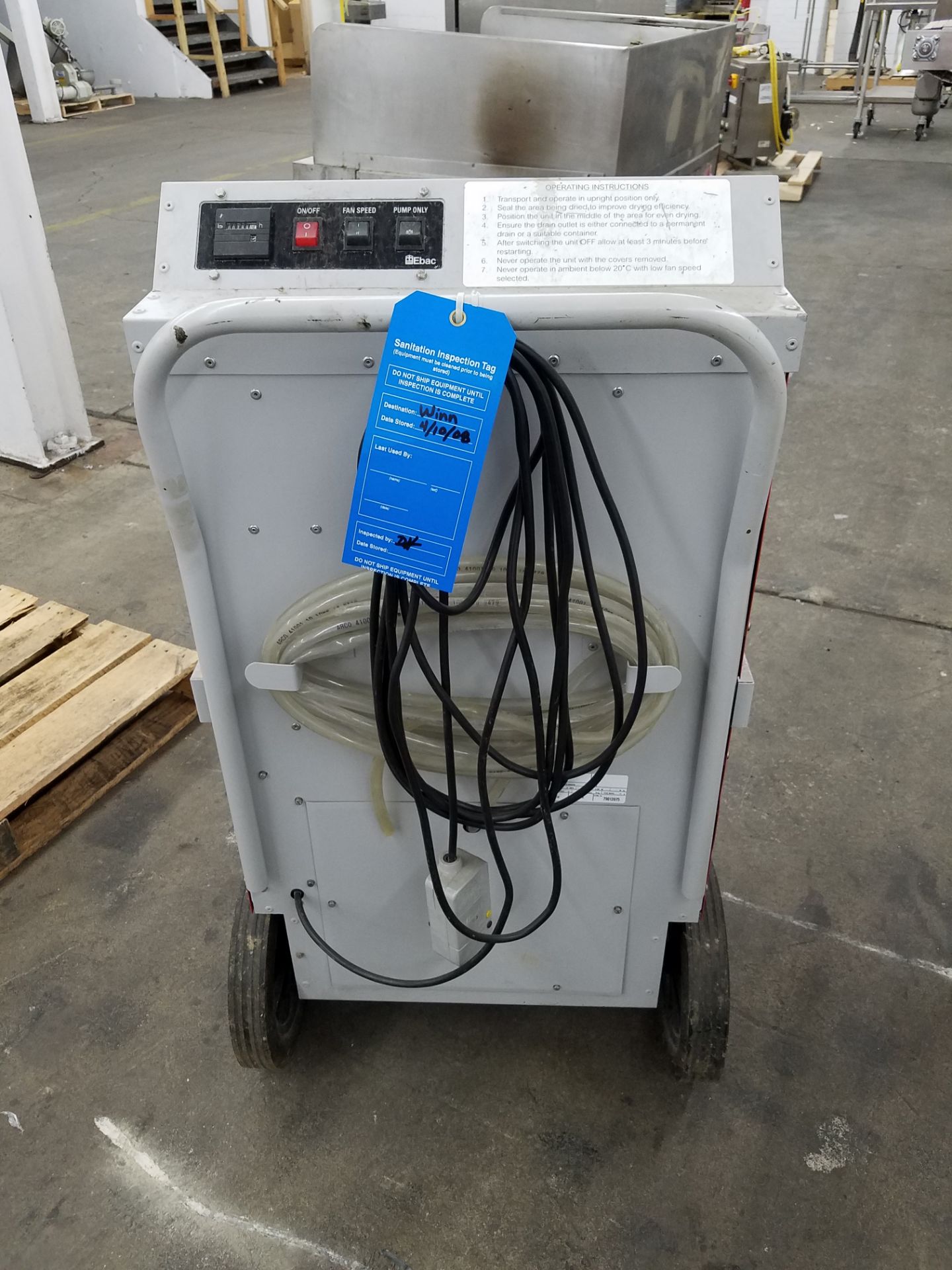 Ebac Inc dehumidifier, type Orion, model 10270GR-US, .9 kw, r22 refrigerant, serial# 79013975. - Image 2 of 5