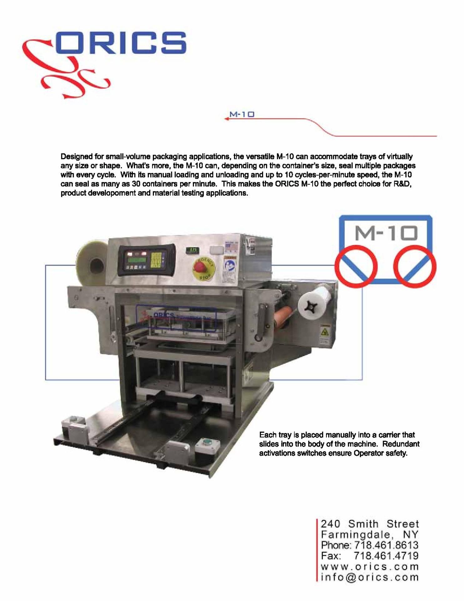 Orics Industries sealer, model M-10, up to 10 cycles/minute, .5 hp, 120 volt, serial# CML51007. - Image 7 of 8