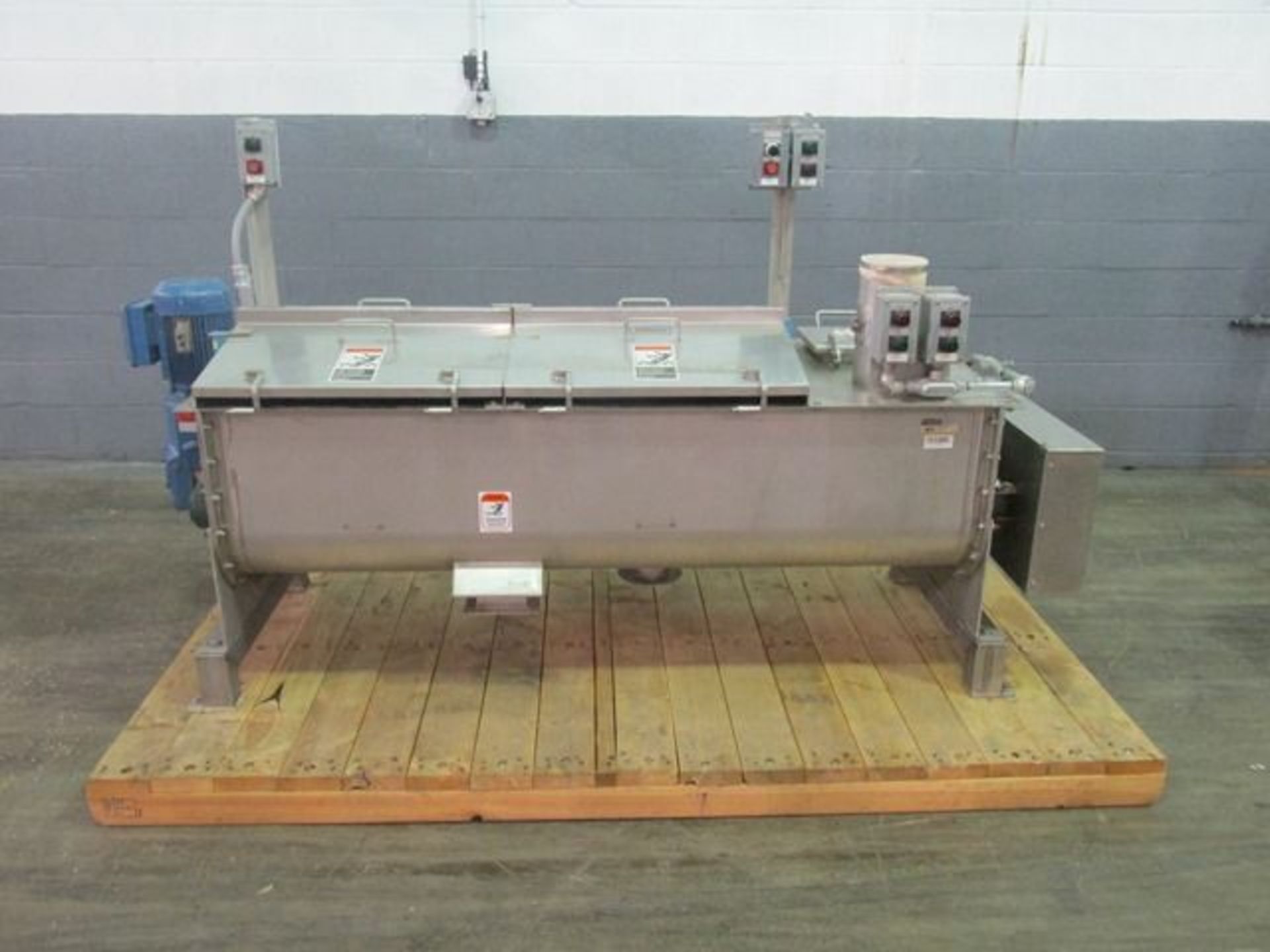 Anderson Dahlen Inc twin screw mixer, stainless steel construction.