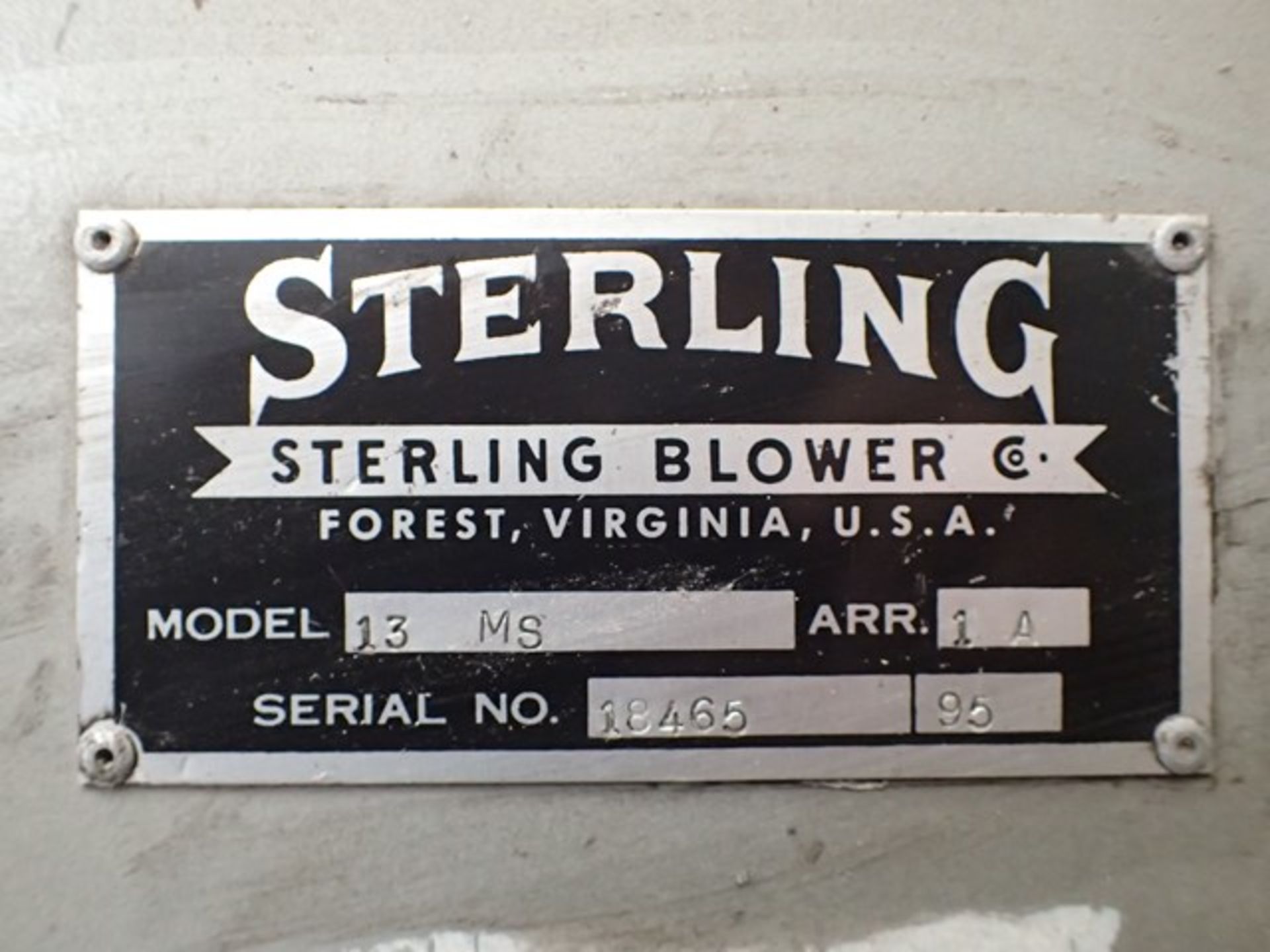 Sterling Blower, Model 13 MS - Image 2 of 5