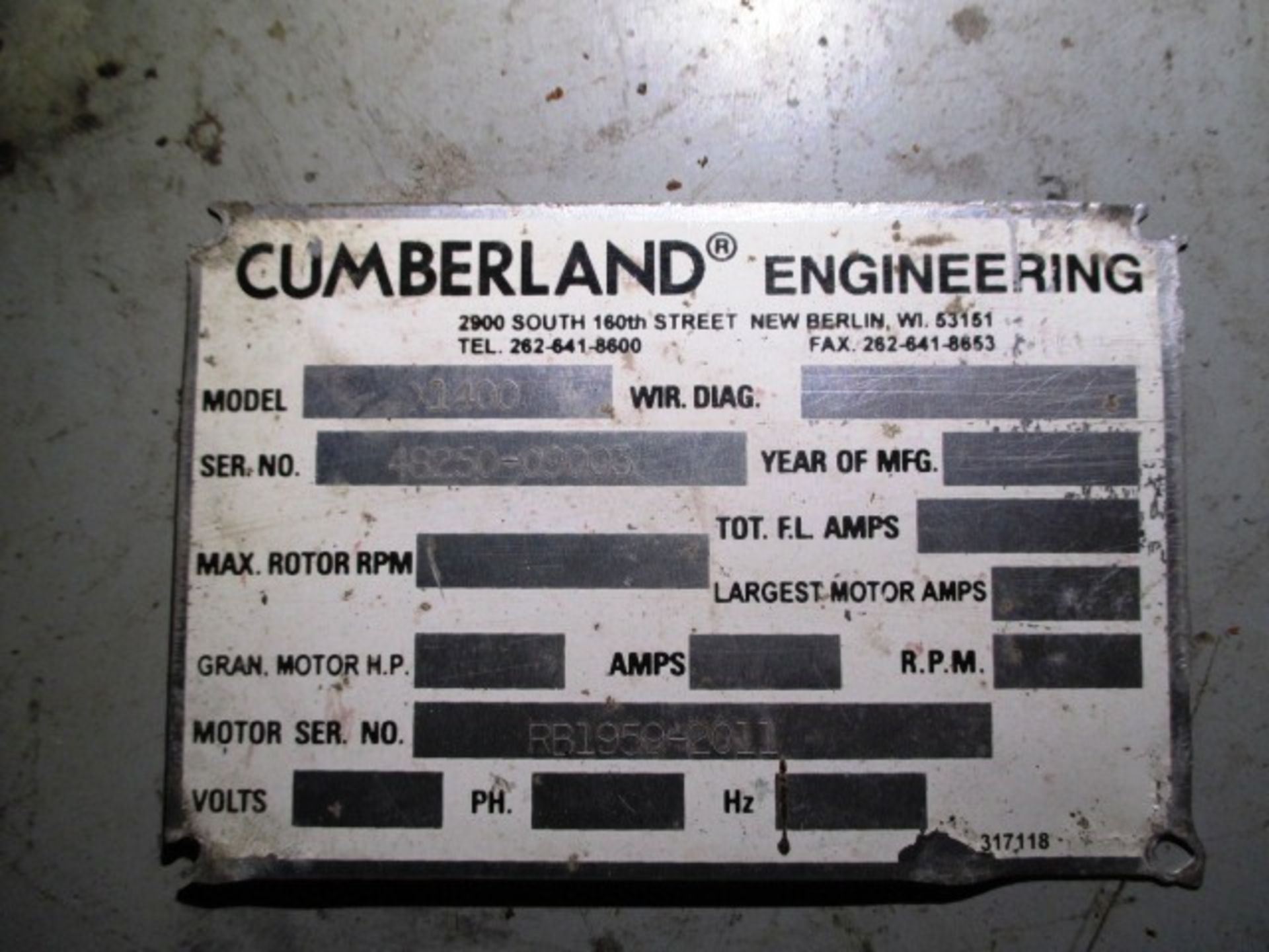 Cumberland Granulator Model X1400 - Image 9 of 9