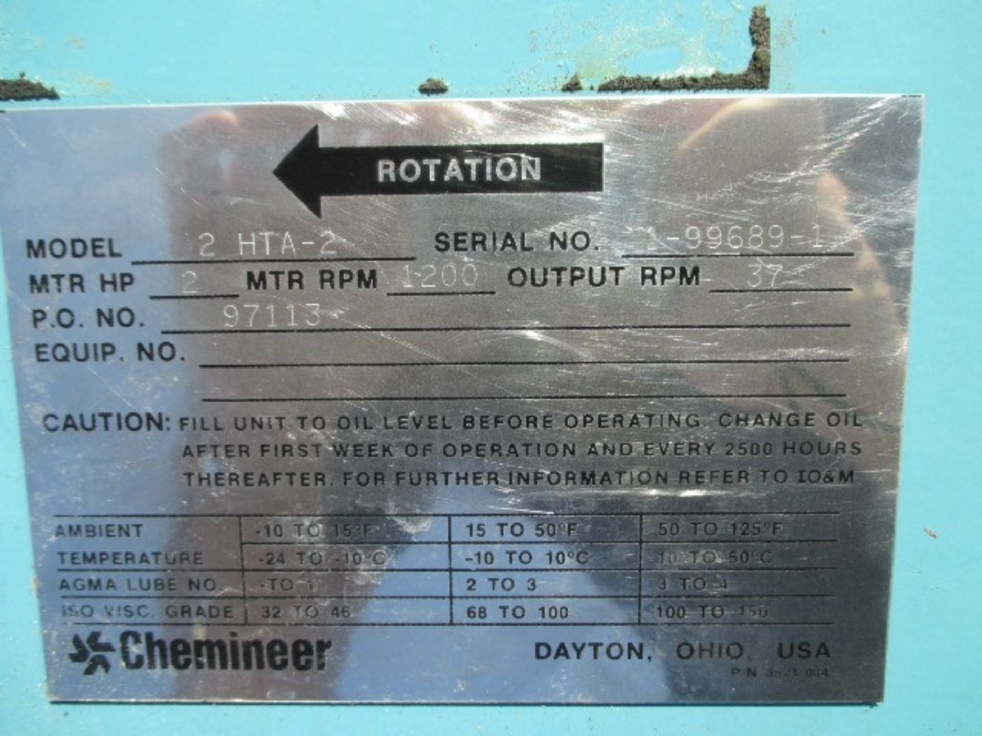 2 HP CHEMINEER AGITATOR, MODEL 2 HTA-2 - Image 5 of 5