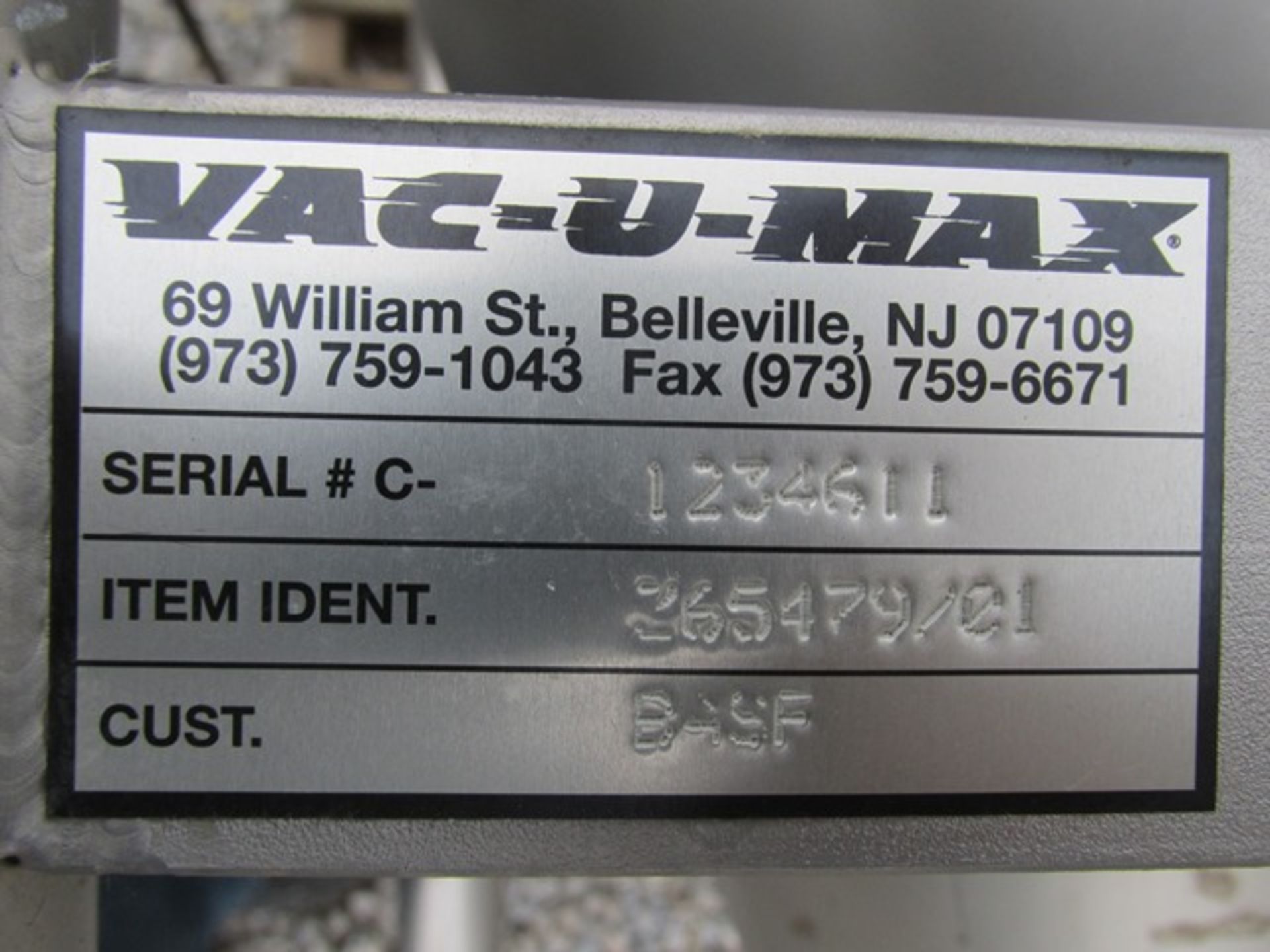 VAC-U-MAX LOADER CONVEYOR, S/S - Image 11 of 13