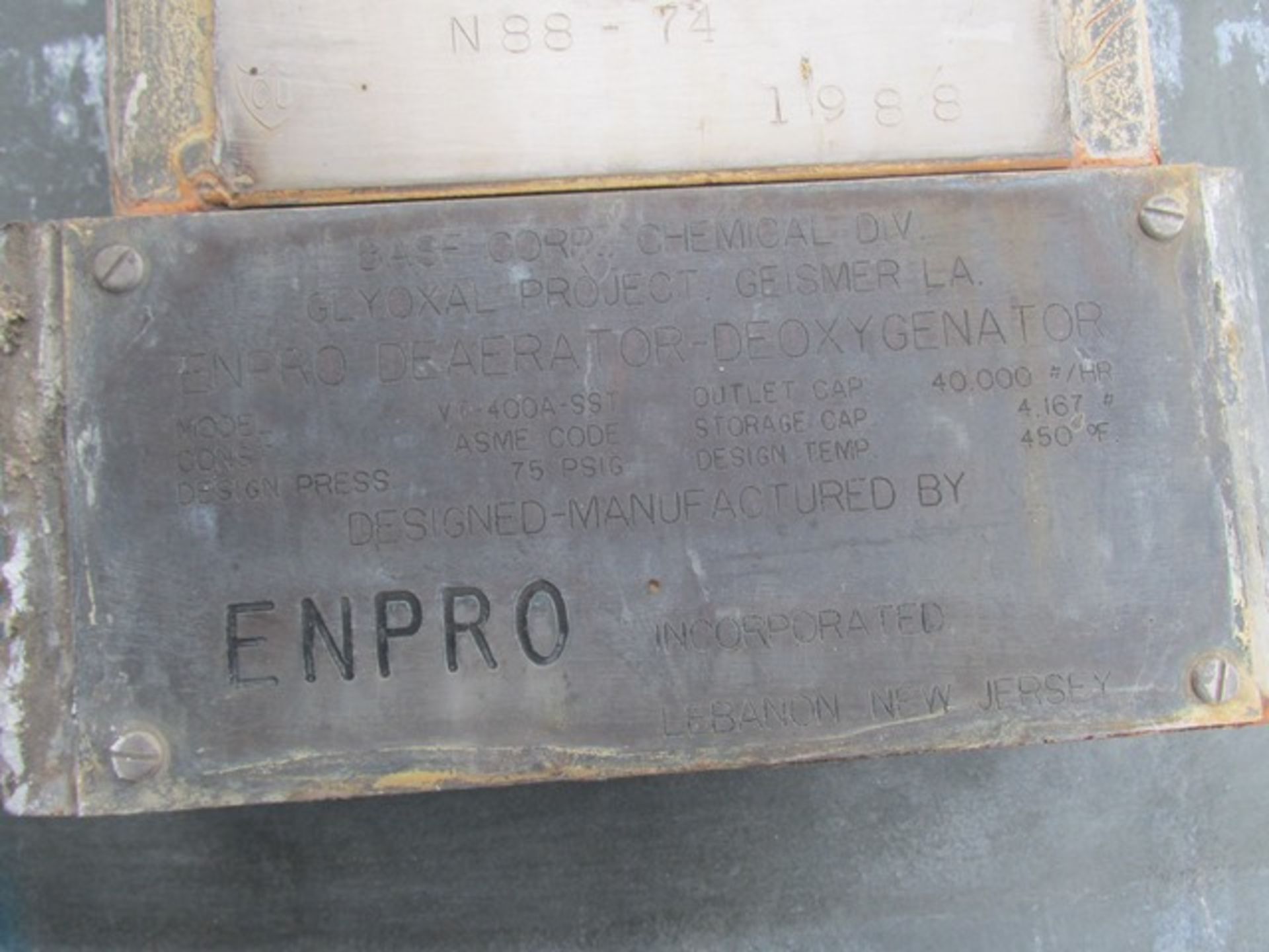 ENPRO DEAERATOR DEOXYGENATOR, C/S, 40000# - Image 10 of 11