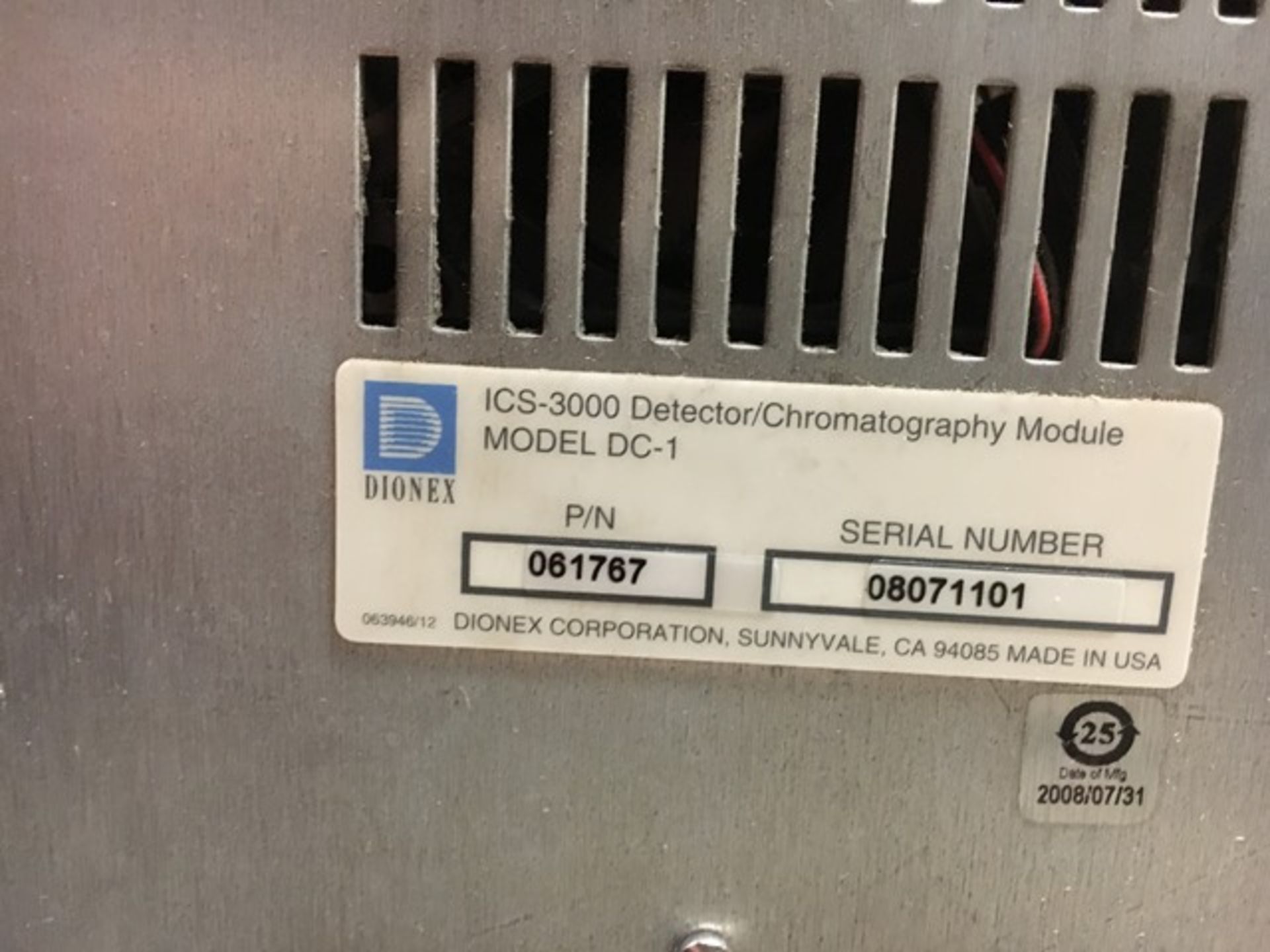 - DIONEX ICS-3000 ION Detector/Chromatography Module Model DC-1 DUAL CHANNEL HPLC - Image 2 of 4