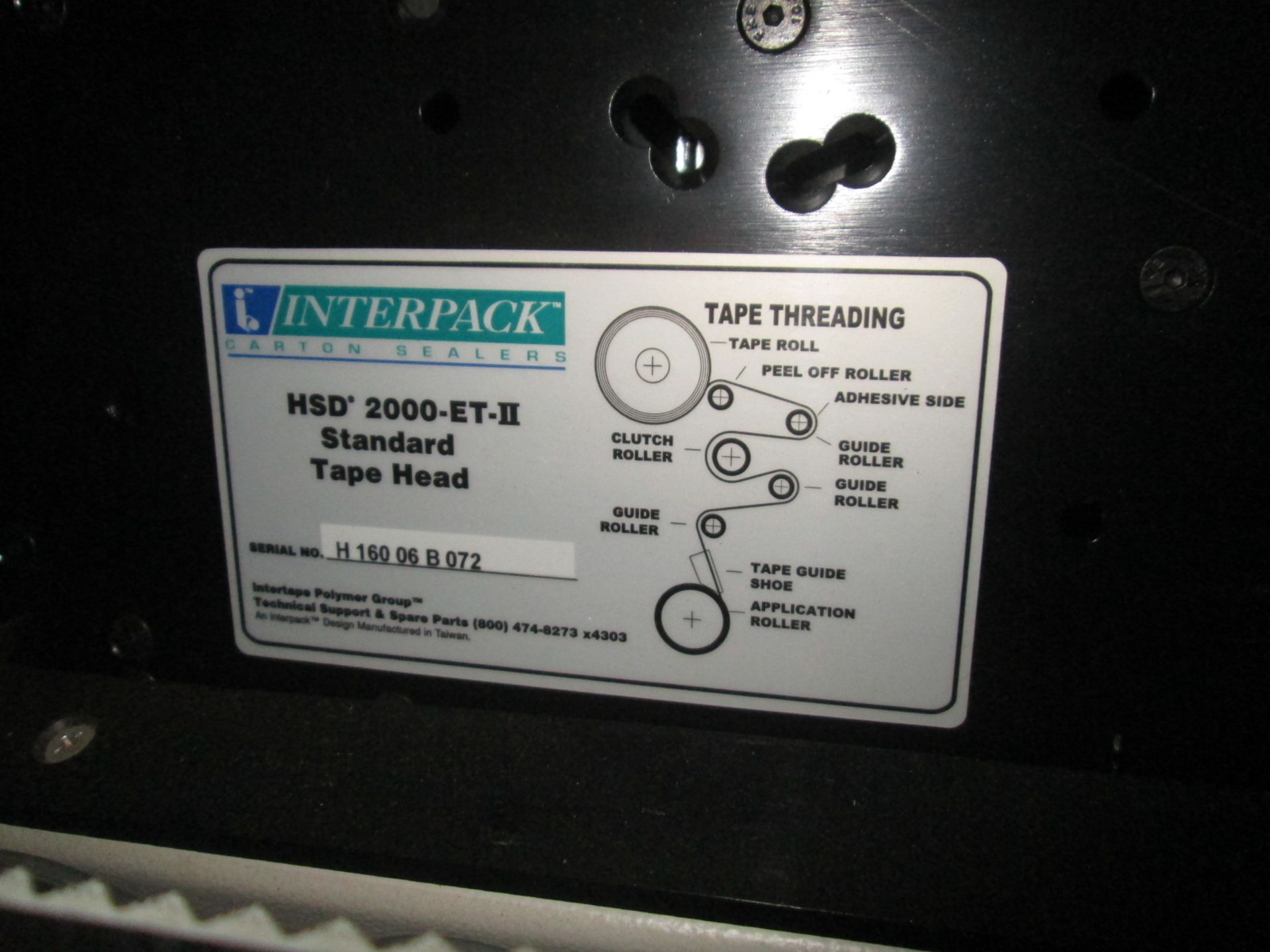 Interpack Tape machine, bottom taper, with side belts. Model USA 2024-SB, 110v, 2x1/3HP drives. As - Image 7 of 15