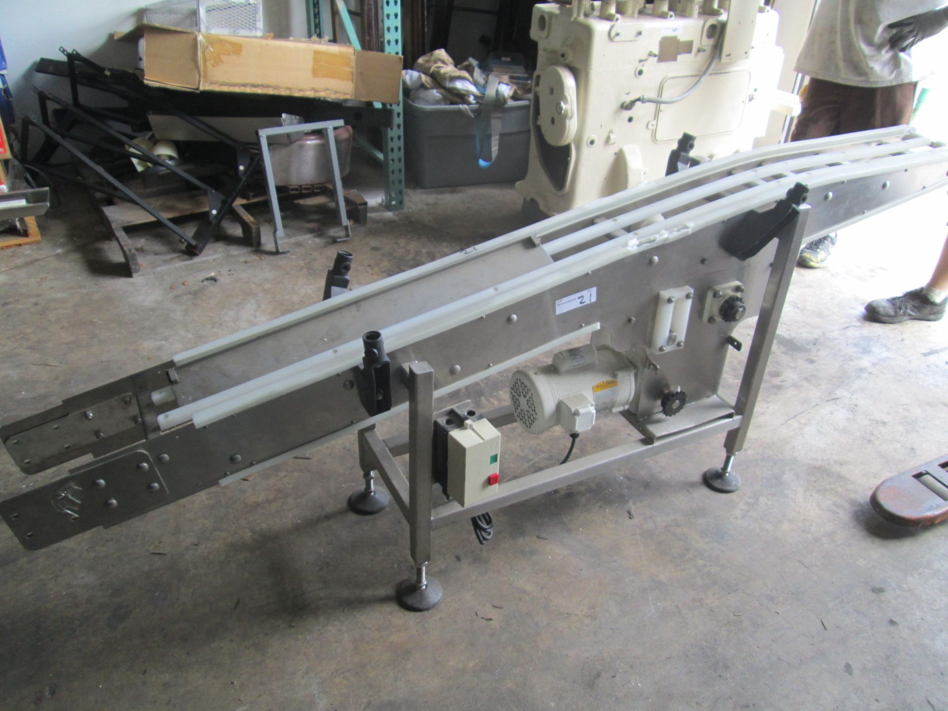 Motorized Stainless Steel Conveyor Section, (less belt) 1/2HP Gear Reduced Drive, on 110v, 9" wide x - Image 2 of 12