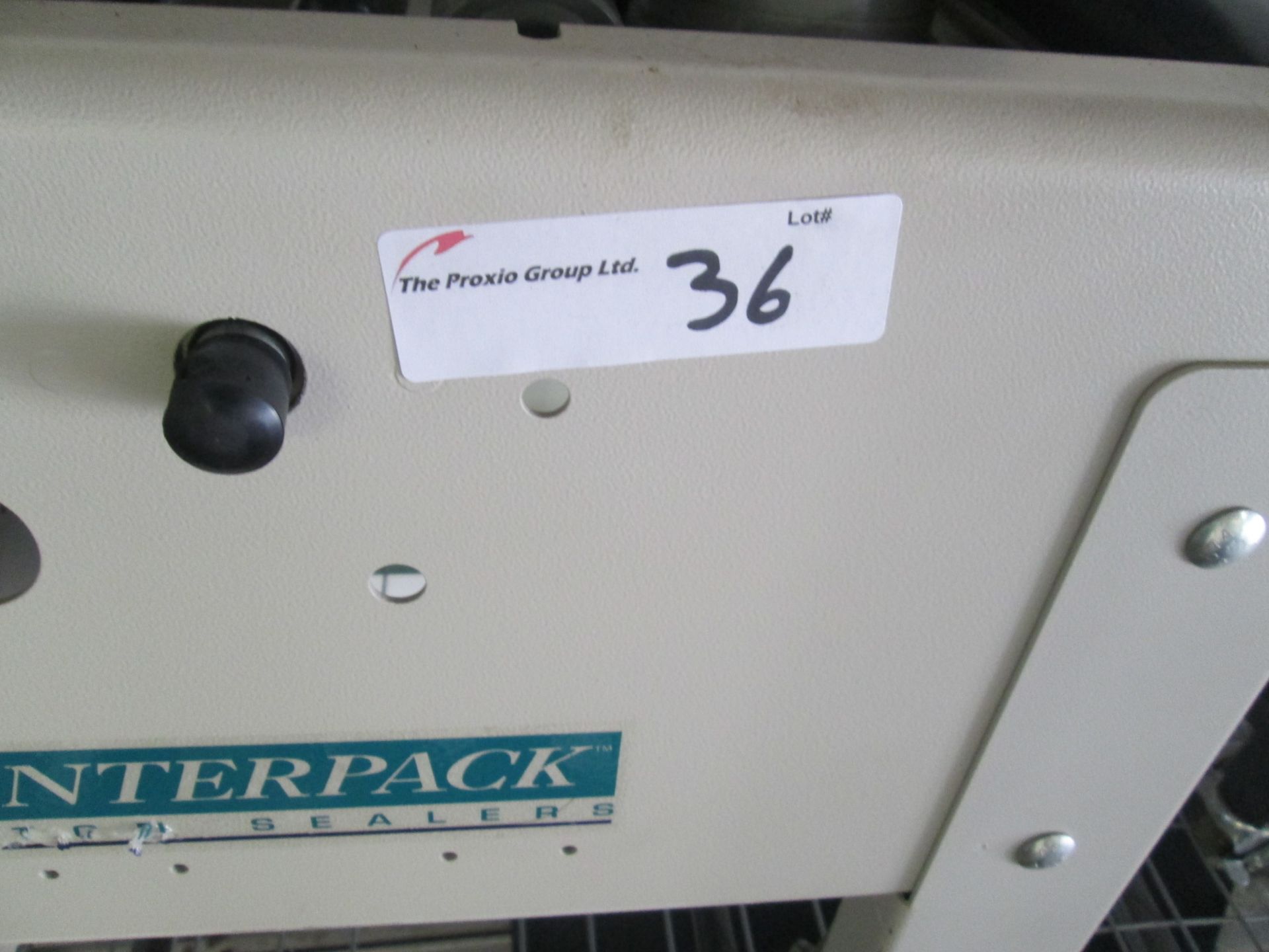 Interpack Tape machine, bottom taper, with side belts. Model USA 2024-SB, 110v, 2x1/3HP drives. As - Image 15 of 15