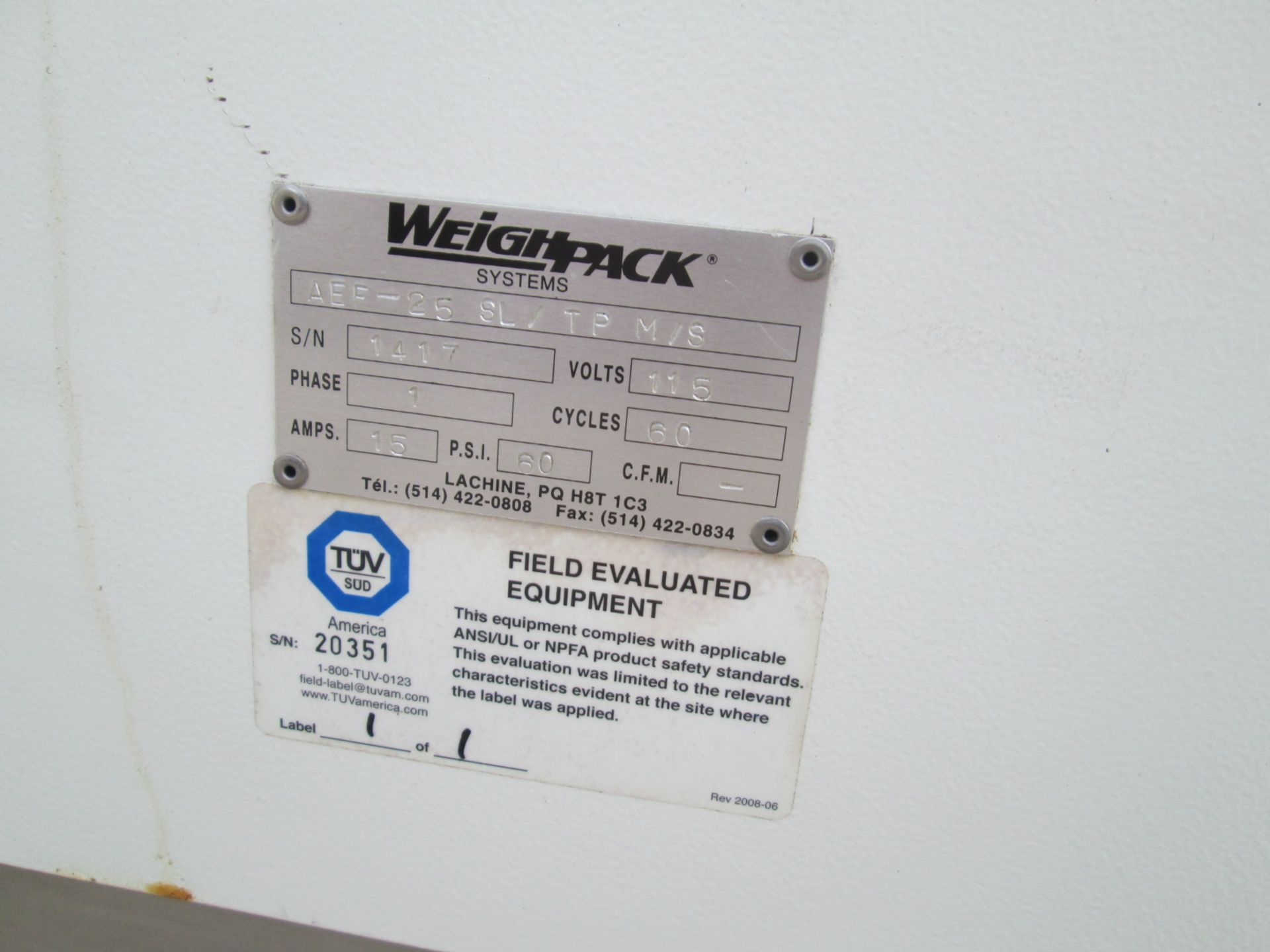 Weighpack Systems Model AEF-25 Lane Bulk Pack Linear Scale/Feeder. 115v, 1phase, 60 PSI Air. - Image 15 of 15