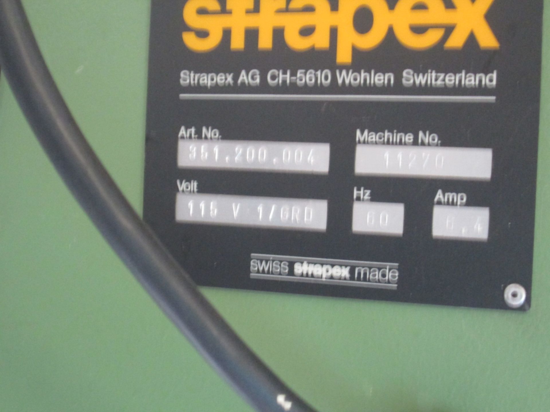 Strapex Strapping Machine, Model 351 200 004, serial number 1127, runs on 110v. For plastic - Image 13 of 14