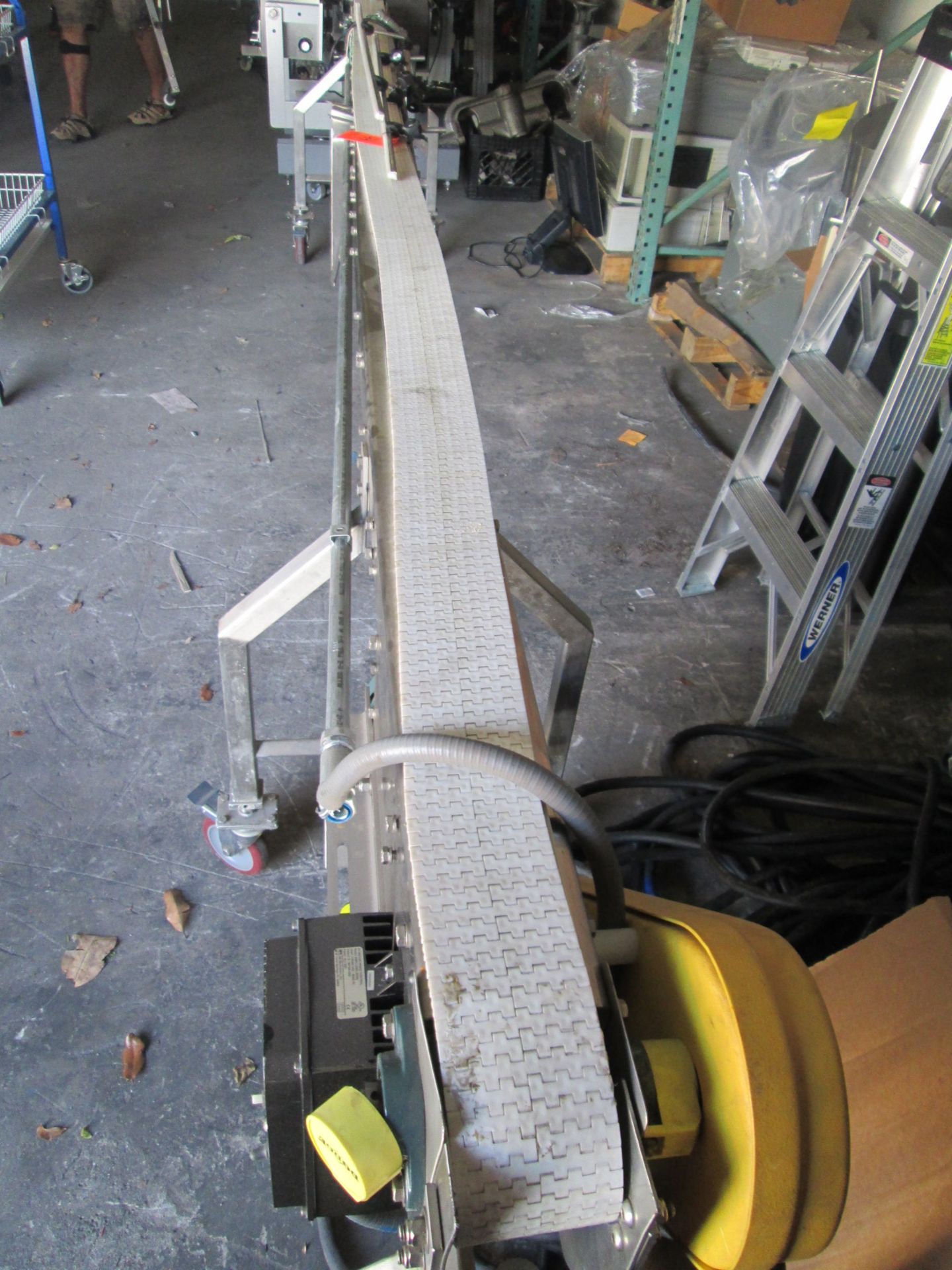 Stainless Steel Conveyor Section, Mfg by Multiconveyor Inc, 5" wide long, on wheels, equipped with - Image 6 of 7