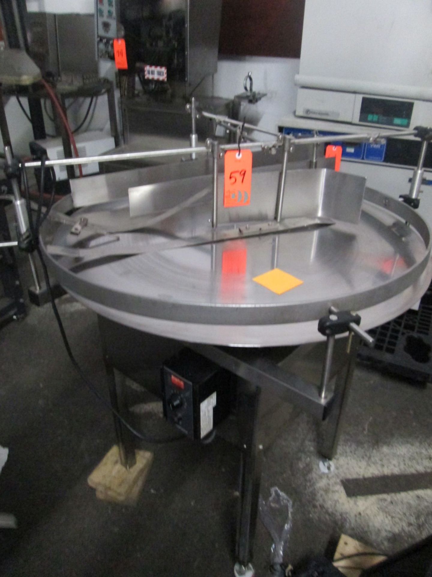 Stainless Steel Turntable 36" Equipped with Dayton Variabl Speed Control.