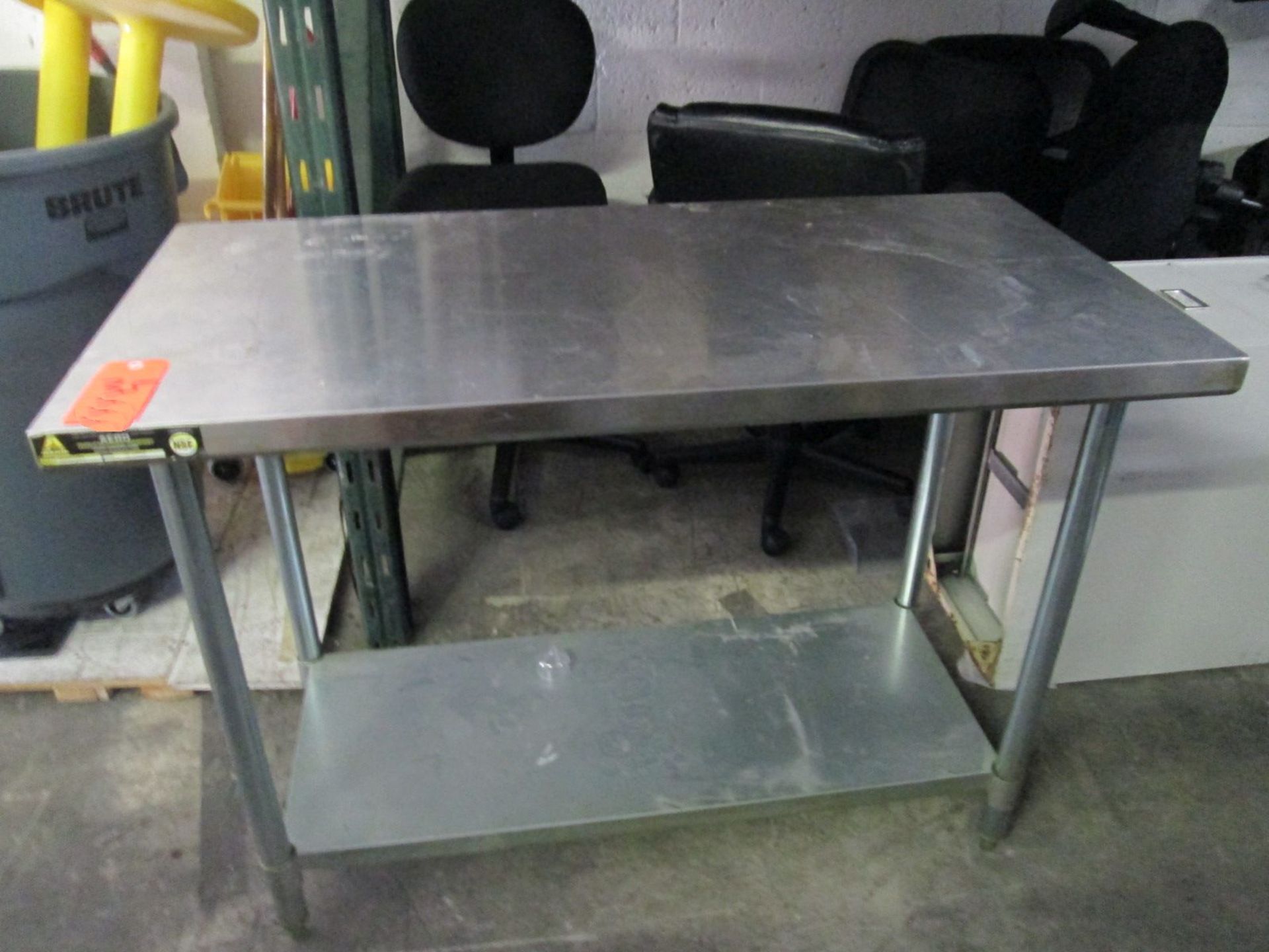 Stainless Steel Table, 24" x 48" x 34" high, 2 Tiers, Mfg by Aero Mfg Model AI-2448