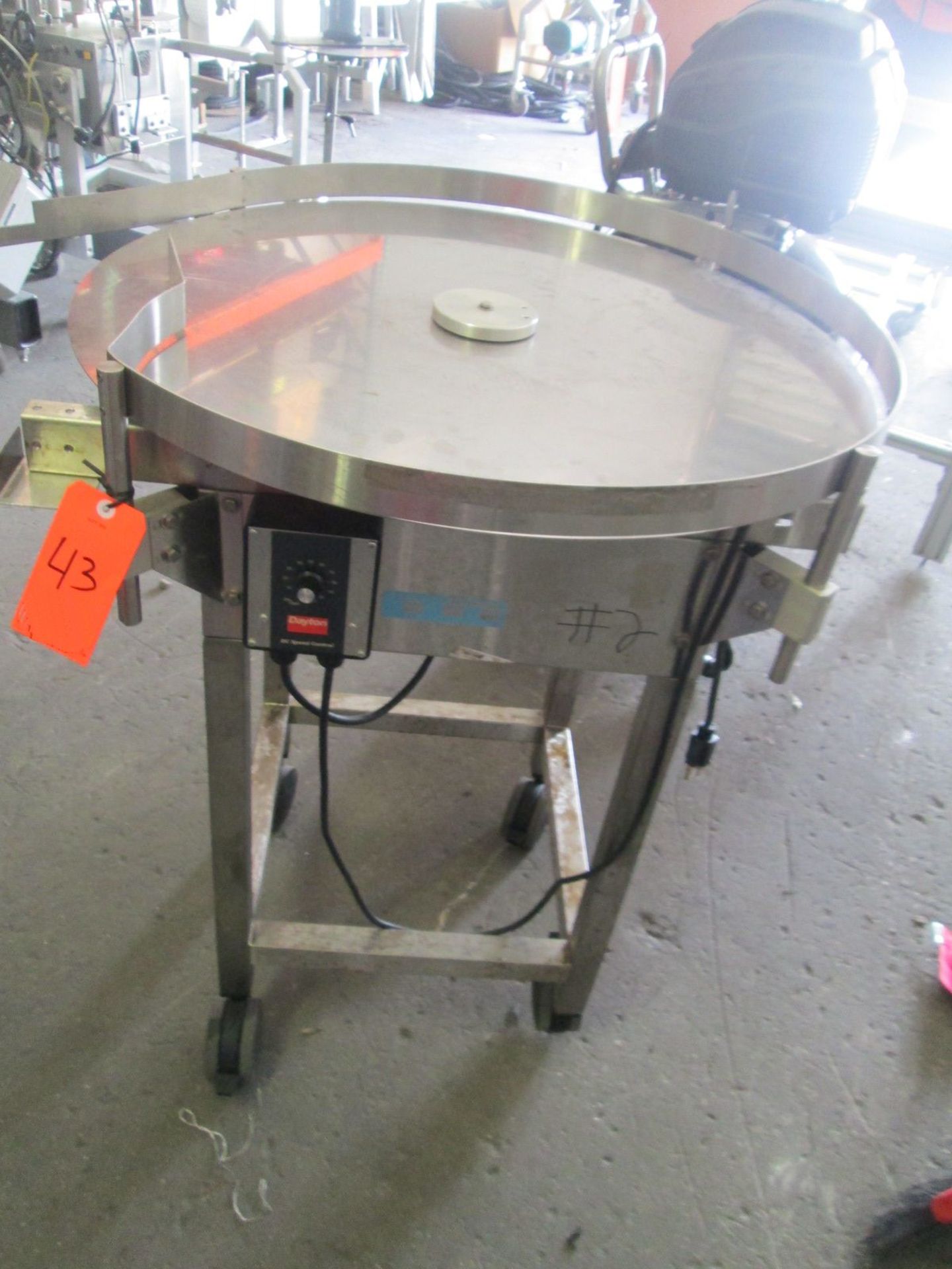 Stainless Steel Turntable, 33" diameter Accumulation Table 110V - Variable speed - Image 3 of 4