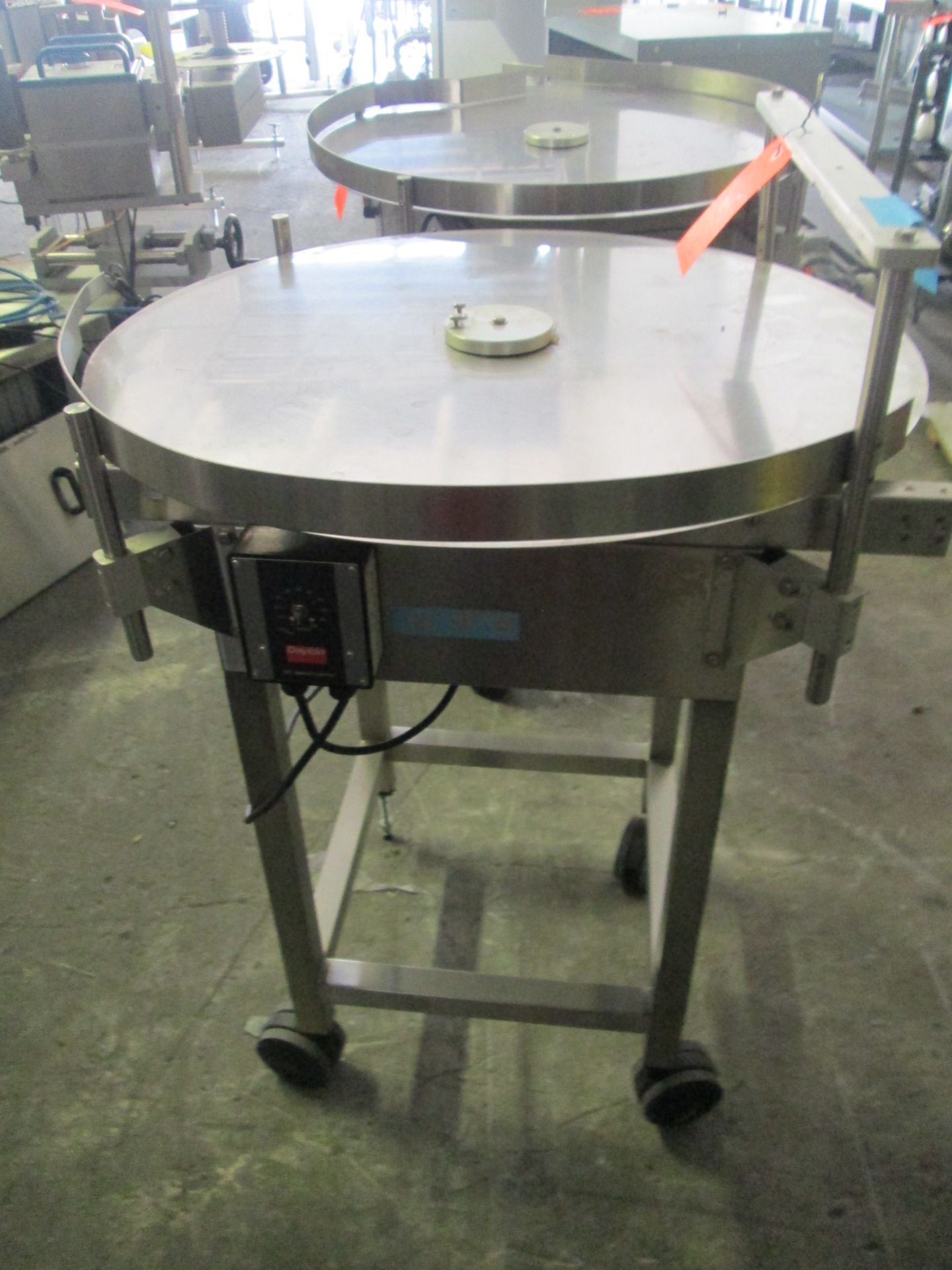 Stainless Steel Turntable, 36" Diameter, on wheels MFG by Pharmafill Inc. - Image 2 of 5