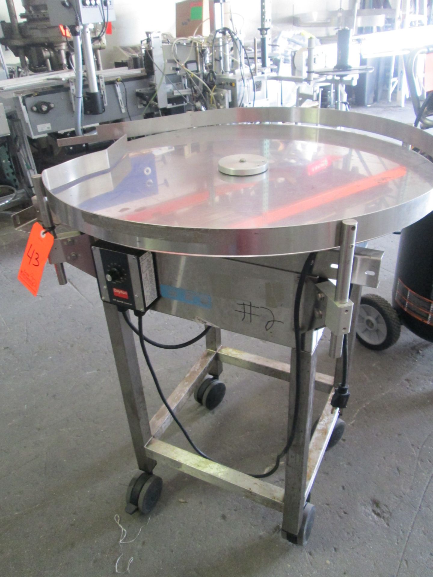 Stainless Steel Turntable, 33" diameter Accumulation Table 110V - Variable speed