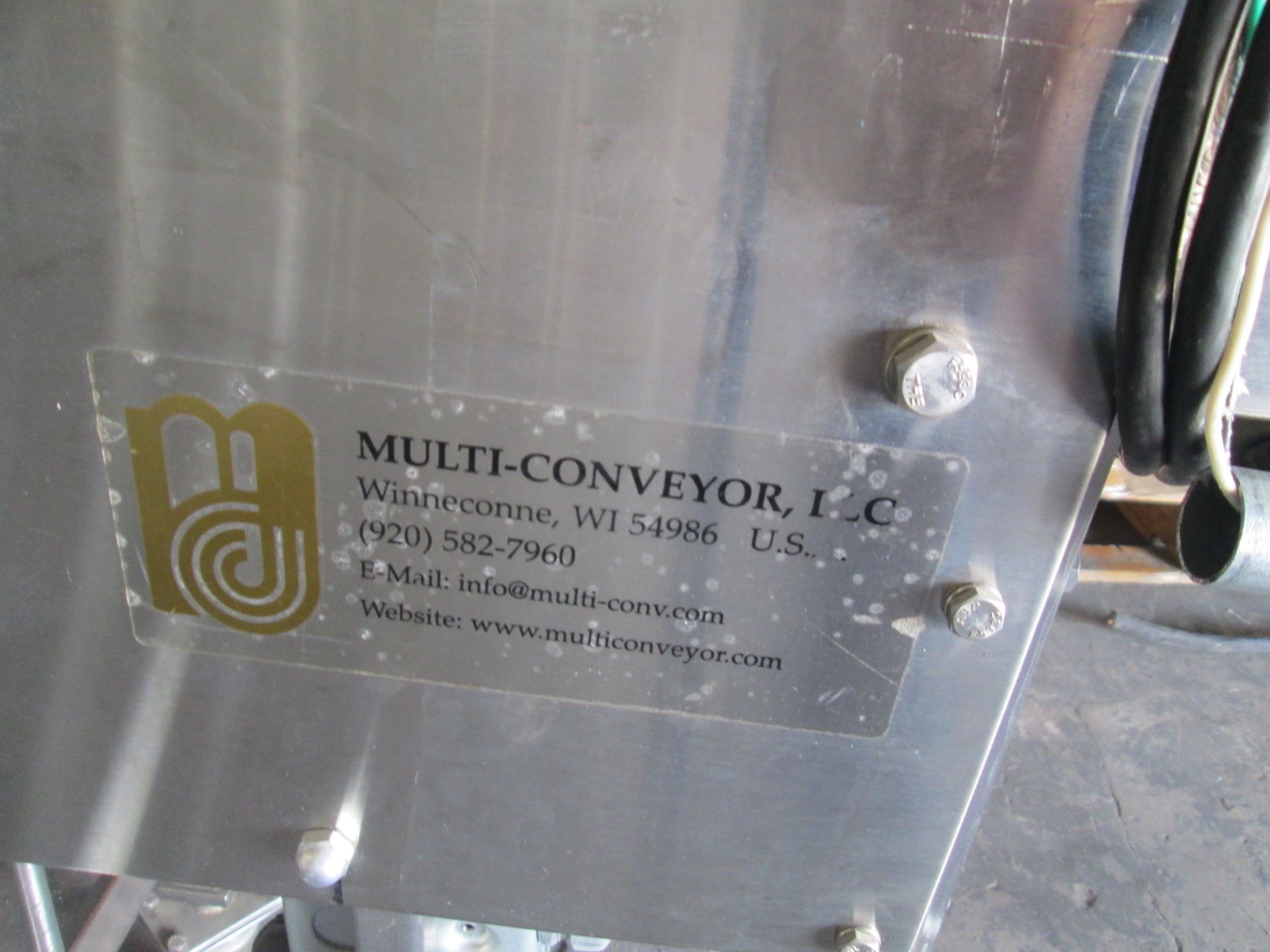 Stainless Steel Conveyor Section, Mfg by Multiconveyor Inc, 5" wide long, on wheels, equipped with - Image 2 of 7