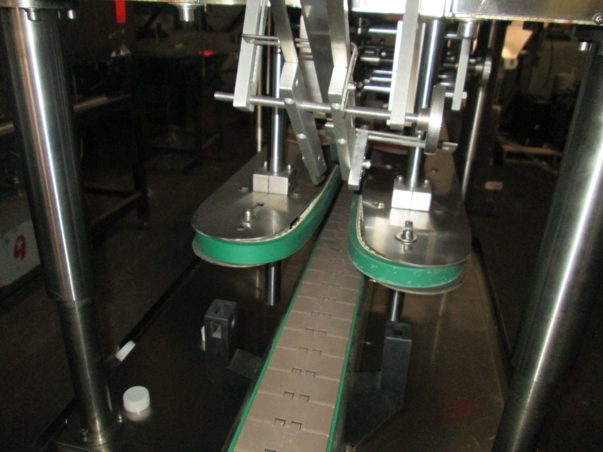 Stainless Steel In-Line Capper, 6 Wheels, complete with Feed Elevator, and control panel, and - Image 4 of 8
