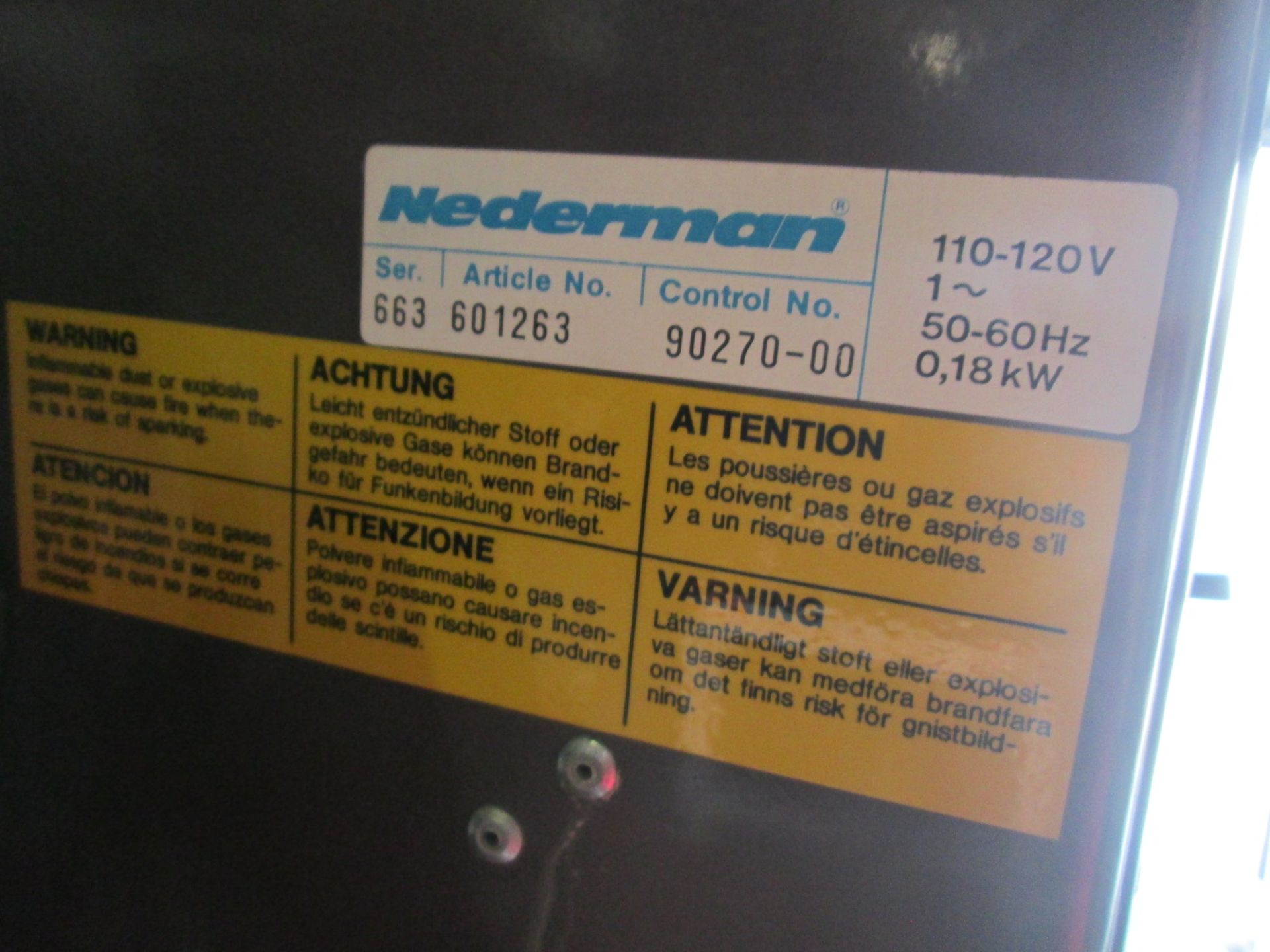 Nederman Filter box on wheels Serial 663 article #601263 110-120 - Bild 8 aus 8