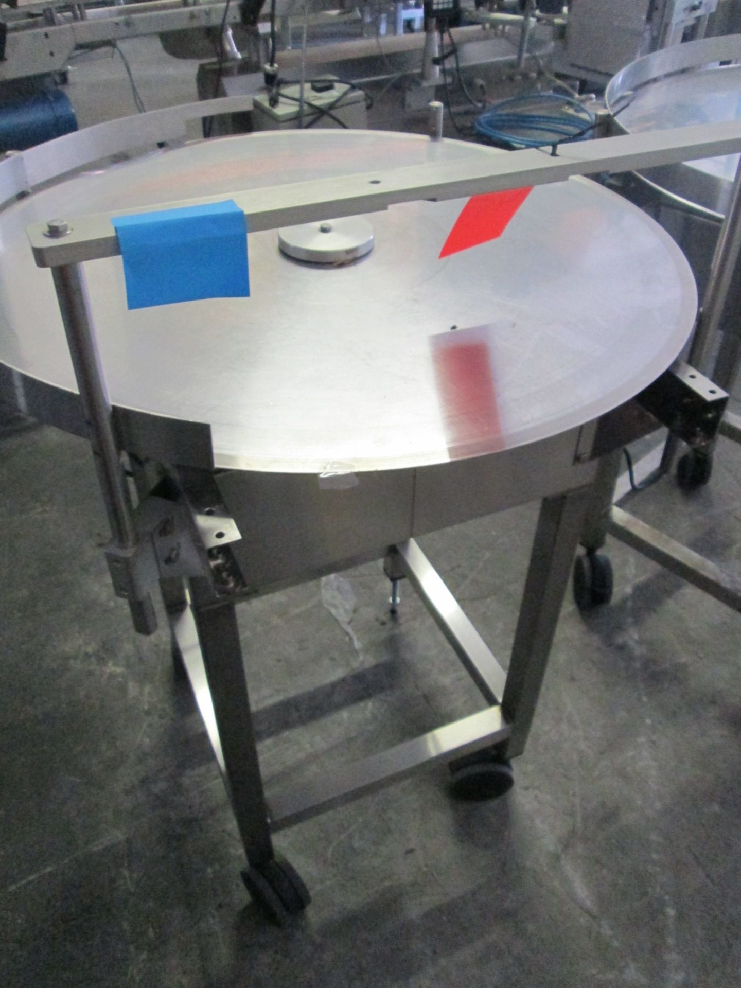 Stainless Steel Turntable, 36" Diameter, on wheels MFG by Pharmafill Inc. - Image 3 of 5