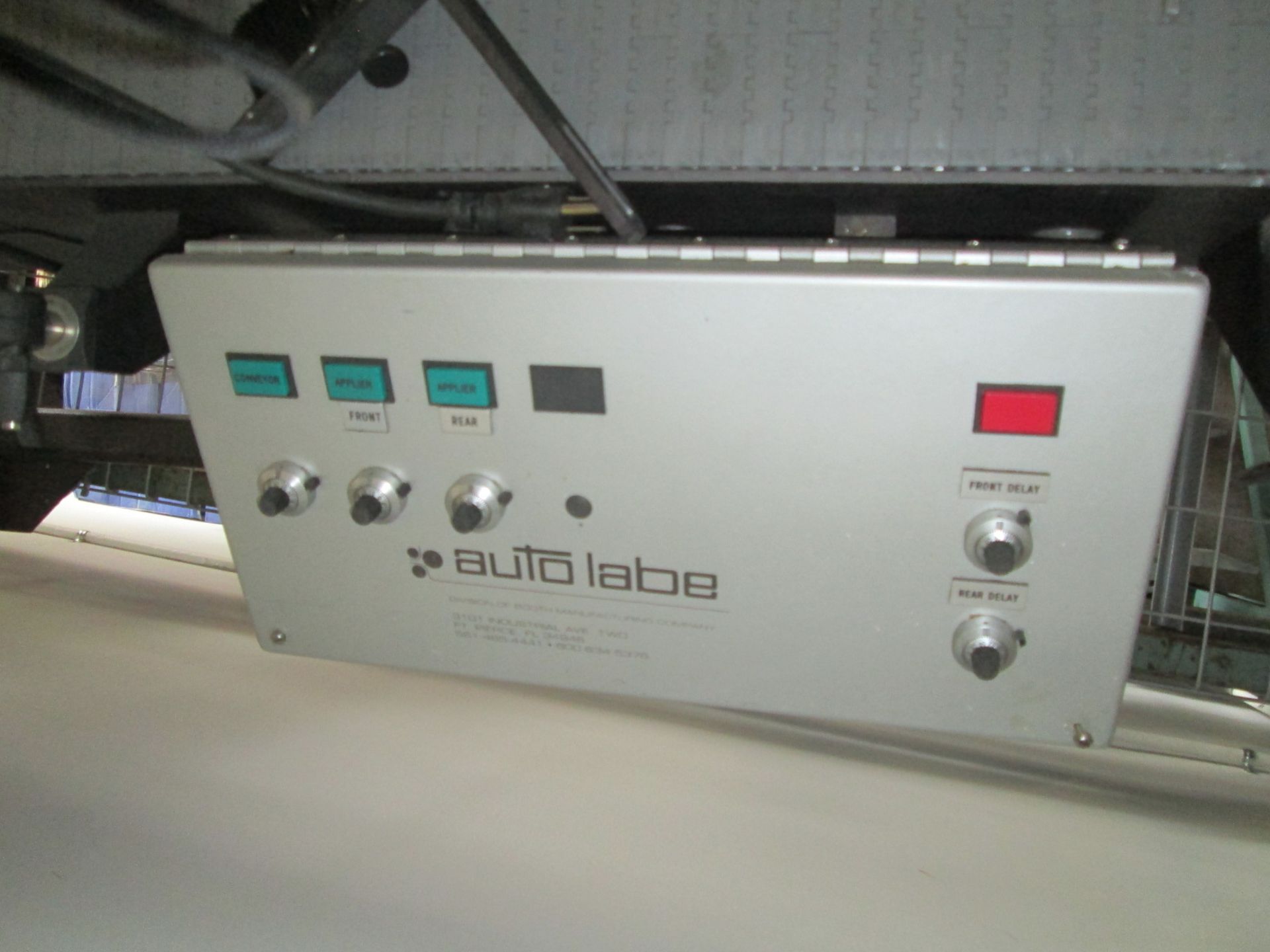 Auto-Labe Model Top Labeler, Model 110LH, Serial number 001167 with conveyor - Bild 3 aus 10