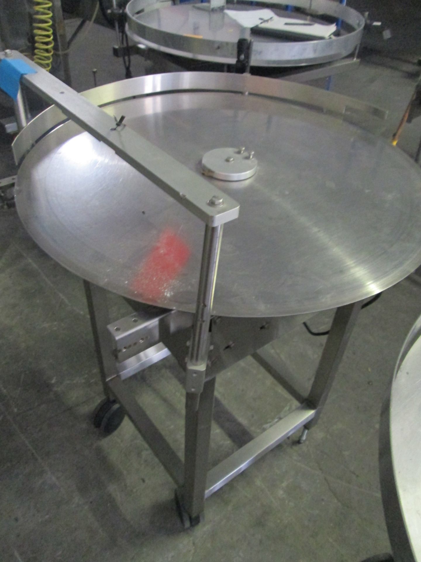 Stainless Steel Turntable, 36" Diameter, on wheels MFG by Pharmafill Inc. - Image 4 of 5