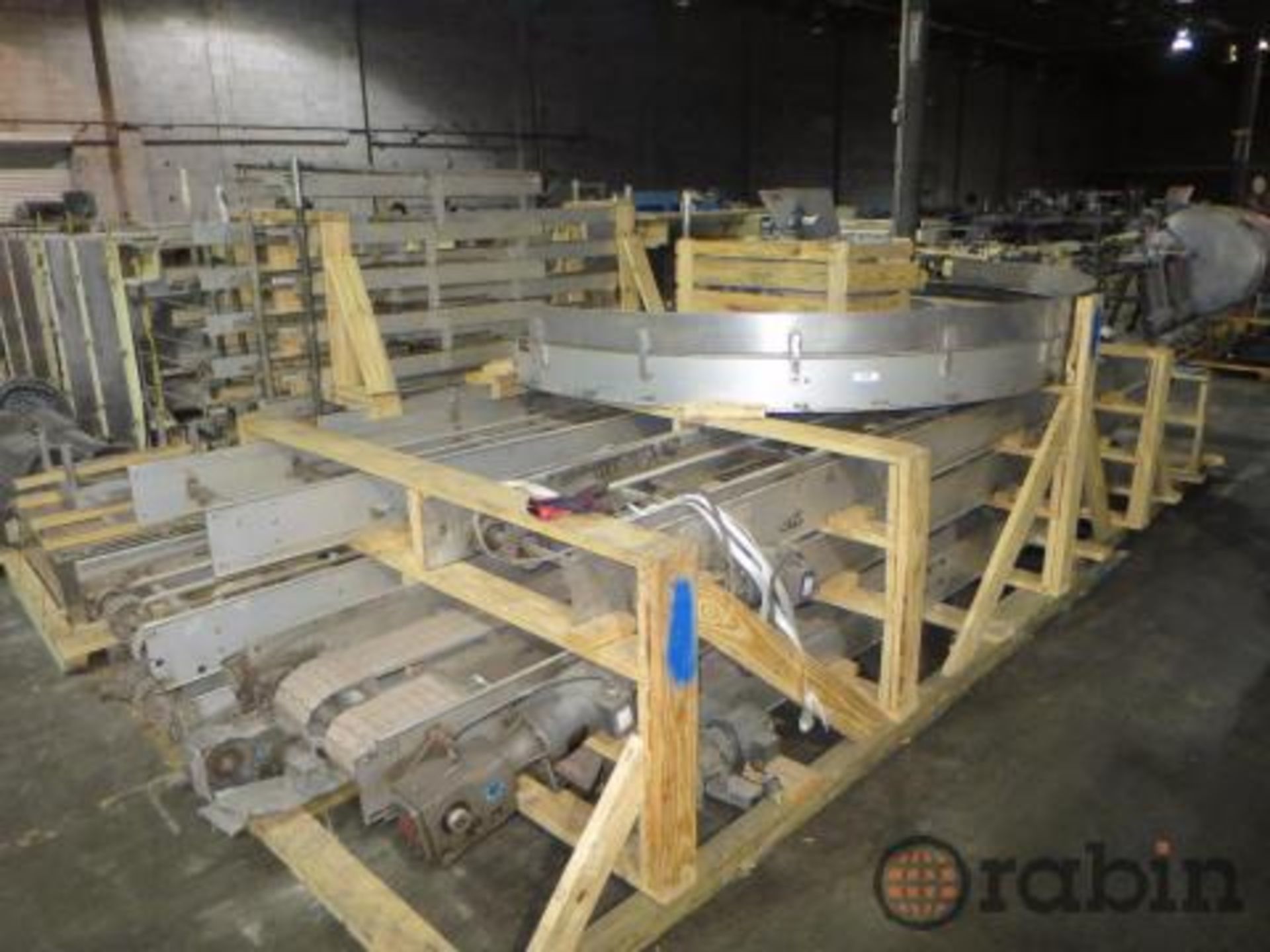 Lot of (7) pan conveyors, approx combined length of 116' [Atlanta]