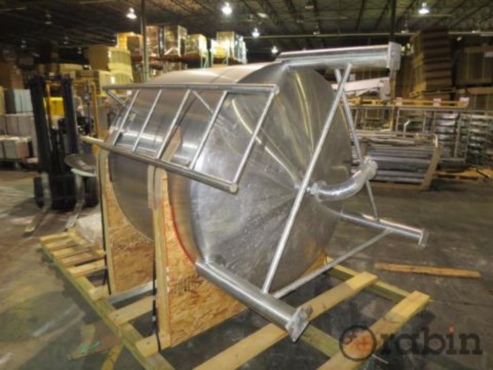 Walker stainless blending tank, 770 gal., model Hi-Mix, S/n WEP-70358, 6' dia x 54" st. wl., Atmos - Image 3 of 5