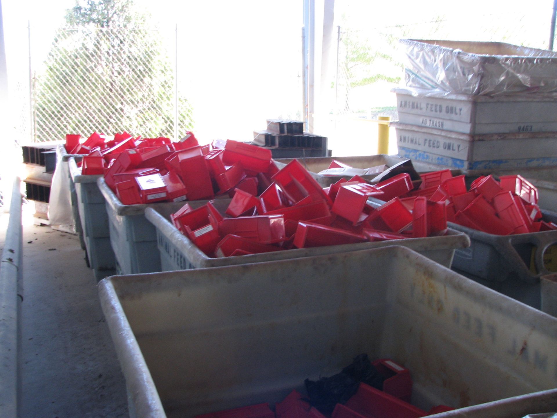 Lot of assorted totes and parts bins in (15) plastic totes and (3) wire cages [Franklin] - Image 2 of 2