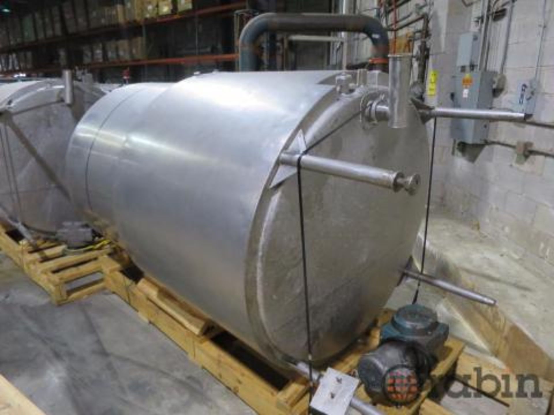 Groen stainless fermenting tank, 470 gal., 54" dia x 82" st. wl., 50 % jacketed wall, SBD, 24" legs, - Image 2 of 2