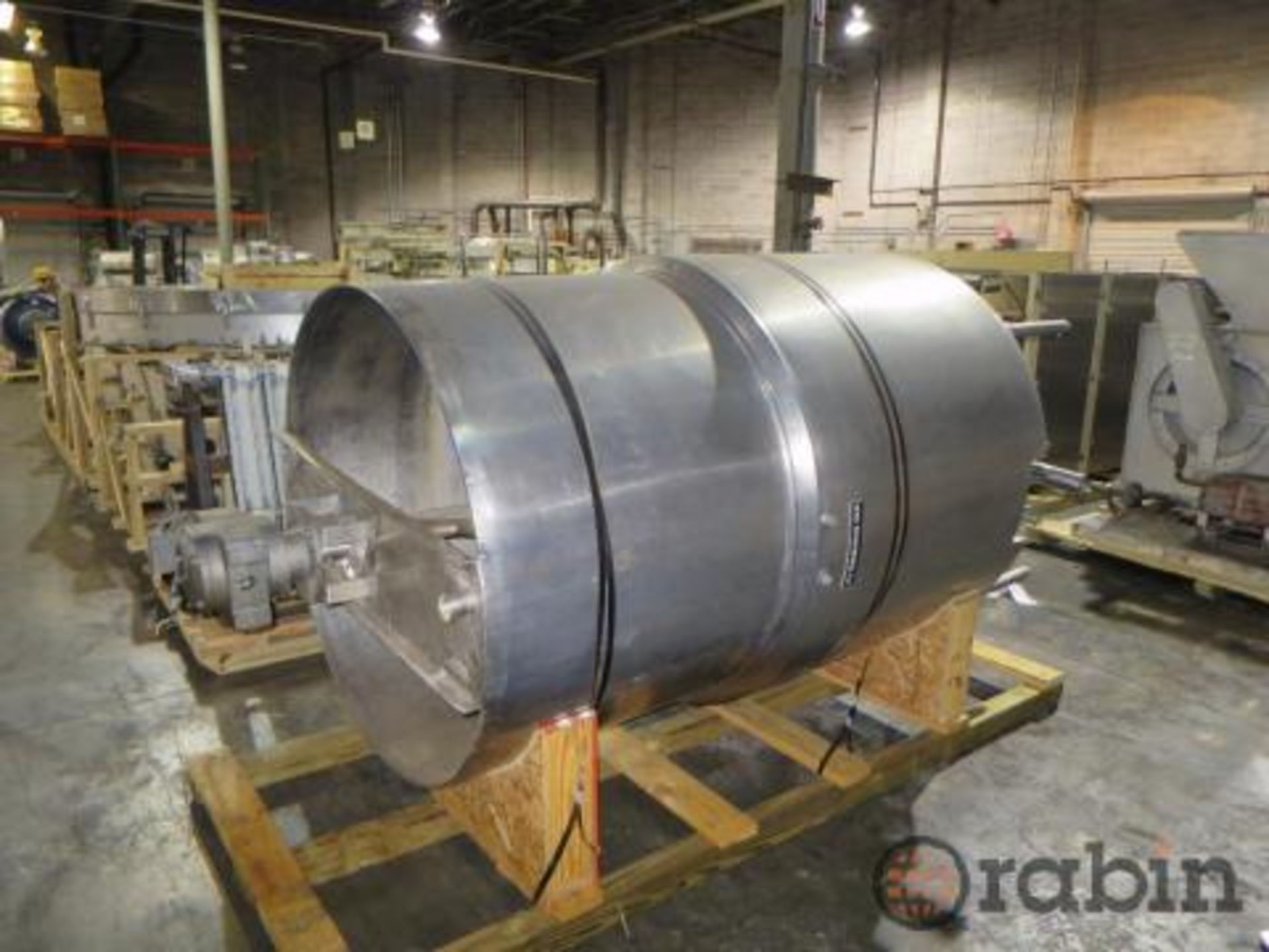 Groen stainless fermenting tank, 470 gal., 54" dia x 82" st. wl., 50 % jacketed wall, SBD, 24" legs,