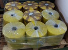 9x Rolls of Yellow Polythene Layflat tubing - 310mm x 410M